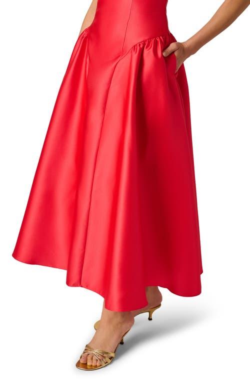 fitted lace wedding dress Sleeveless 3D Flower Mikado Midi Dress In Red Plum
