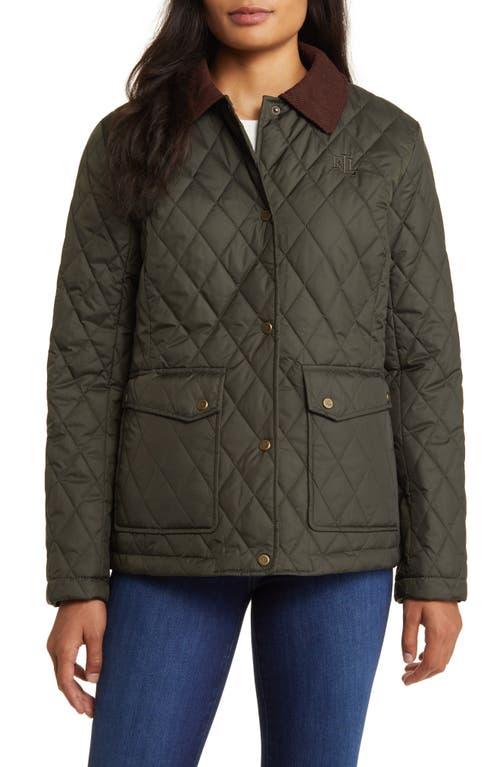 Ralph Lauren Diamond Quilted Barn Jacket in Black | Lyst