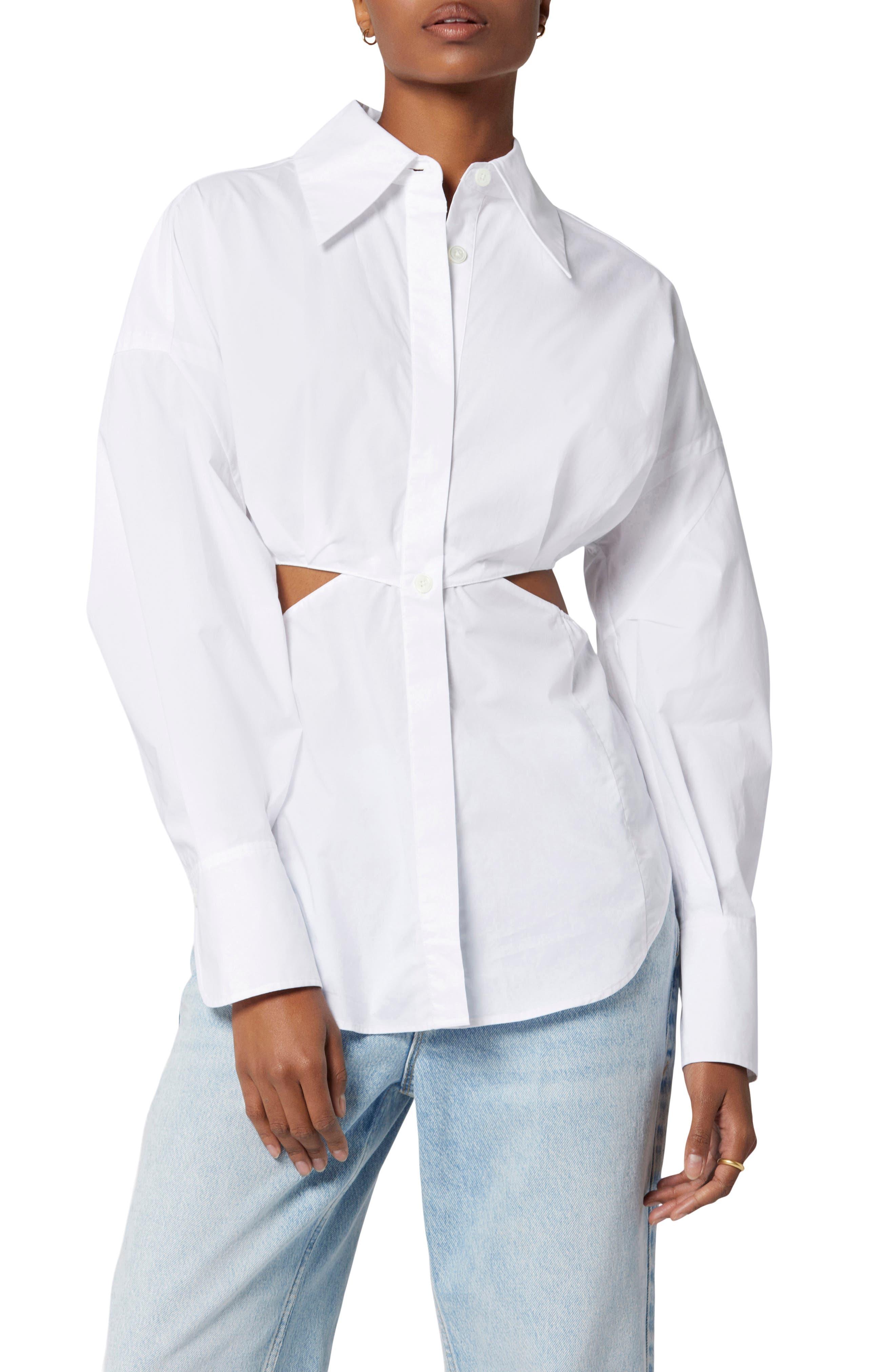 Equipment Alya Cutout Button-up Shirt in White | Lyst
