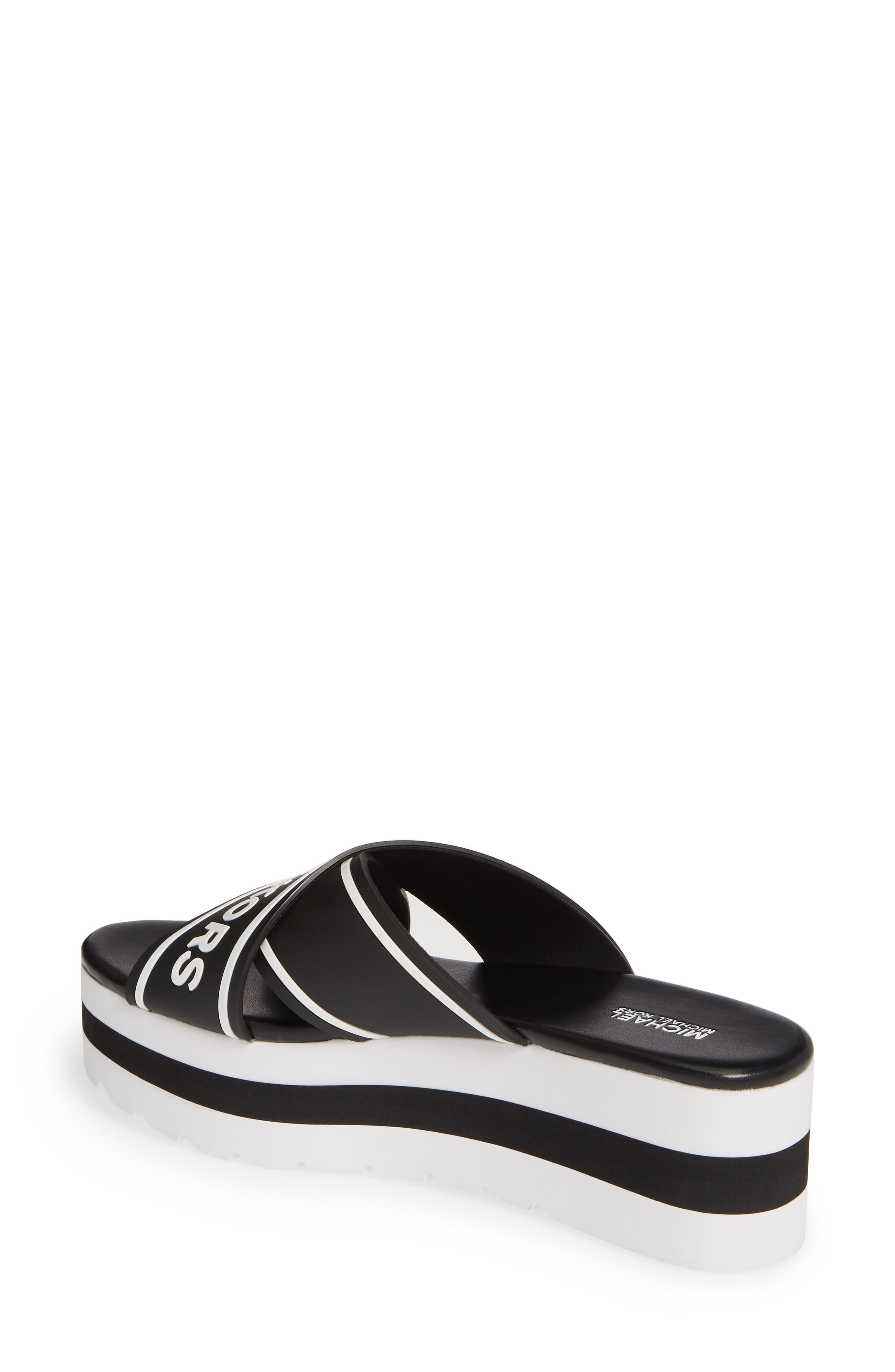 michael kors demi logo tape slide sandal