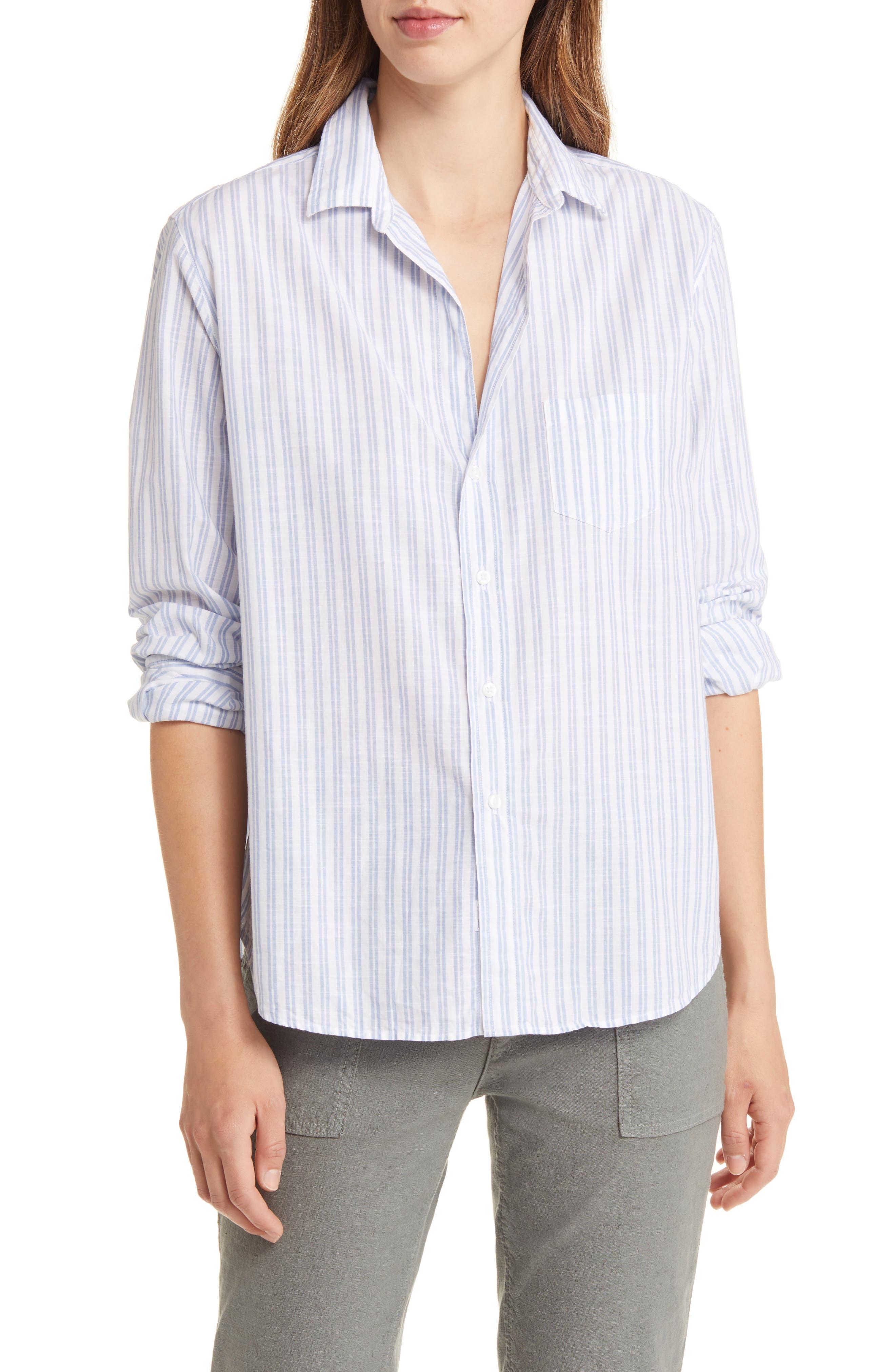 Frank & Eileen Stripe Cotton Button-up Shirt in White | Lyst