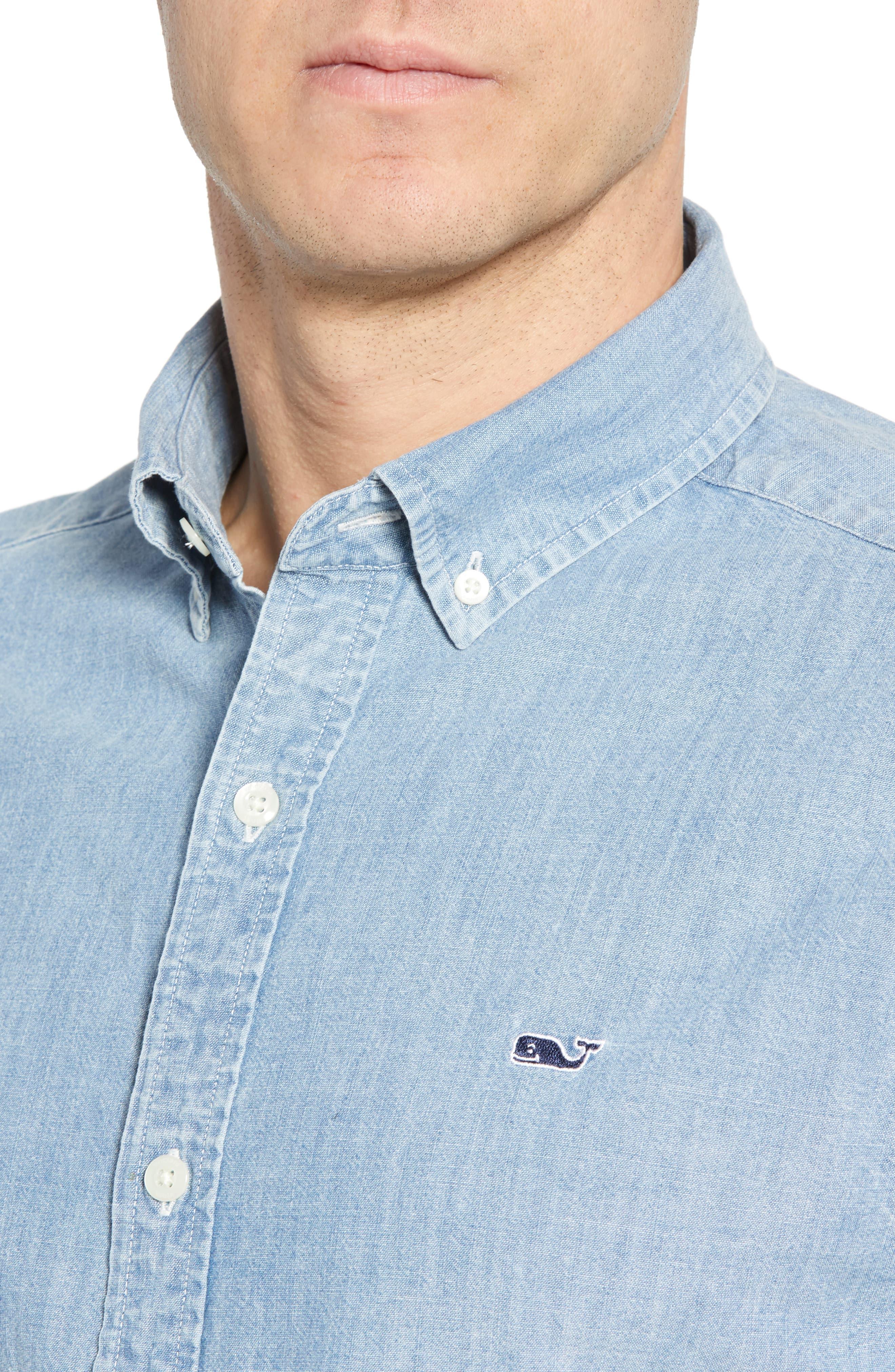 Vineyard Vines Murray Slim Fit Chambray Sport Shirt in Blue for Men Lyst