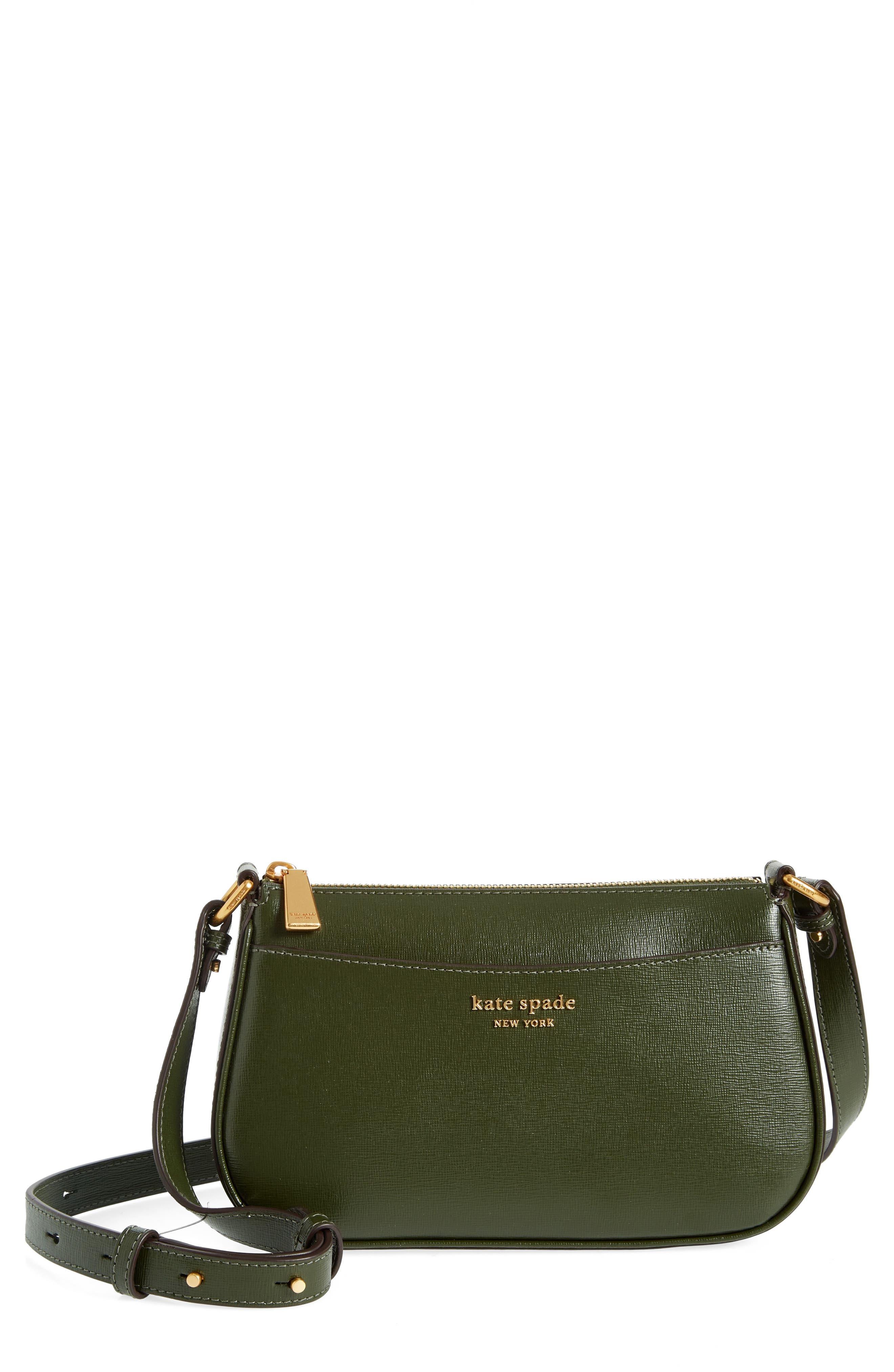Kate Spade Small Bleecker Saffiano Leather Crossbody Bag in Green