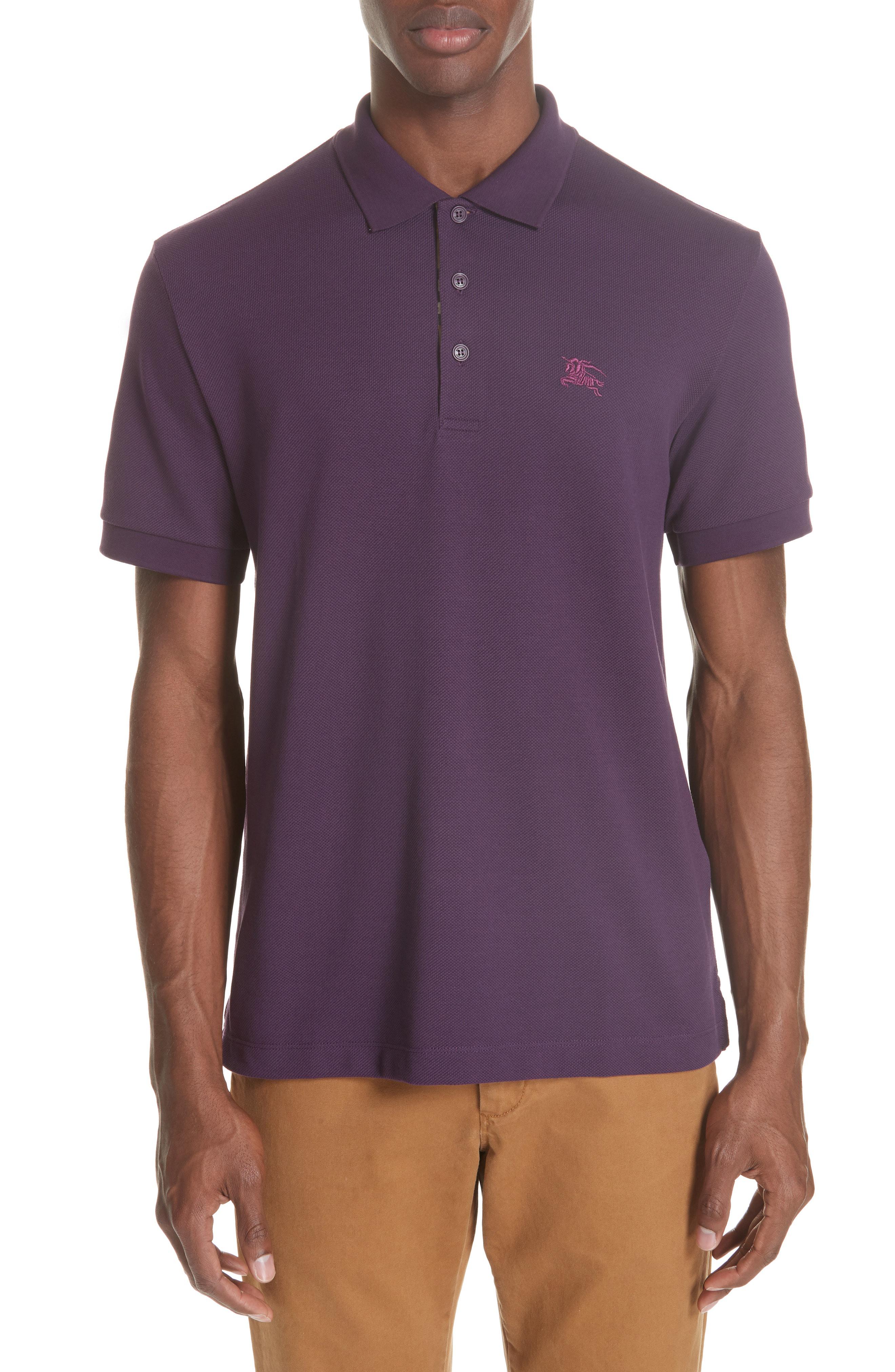 purple burberry polo shirt