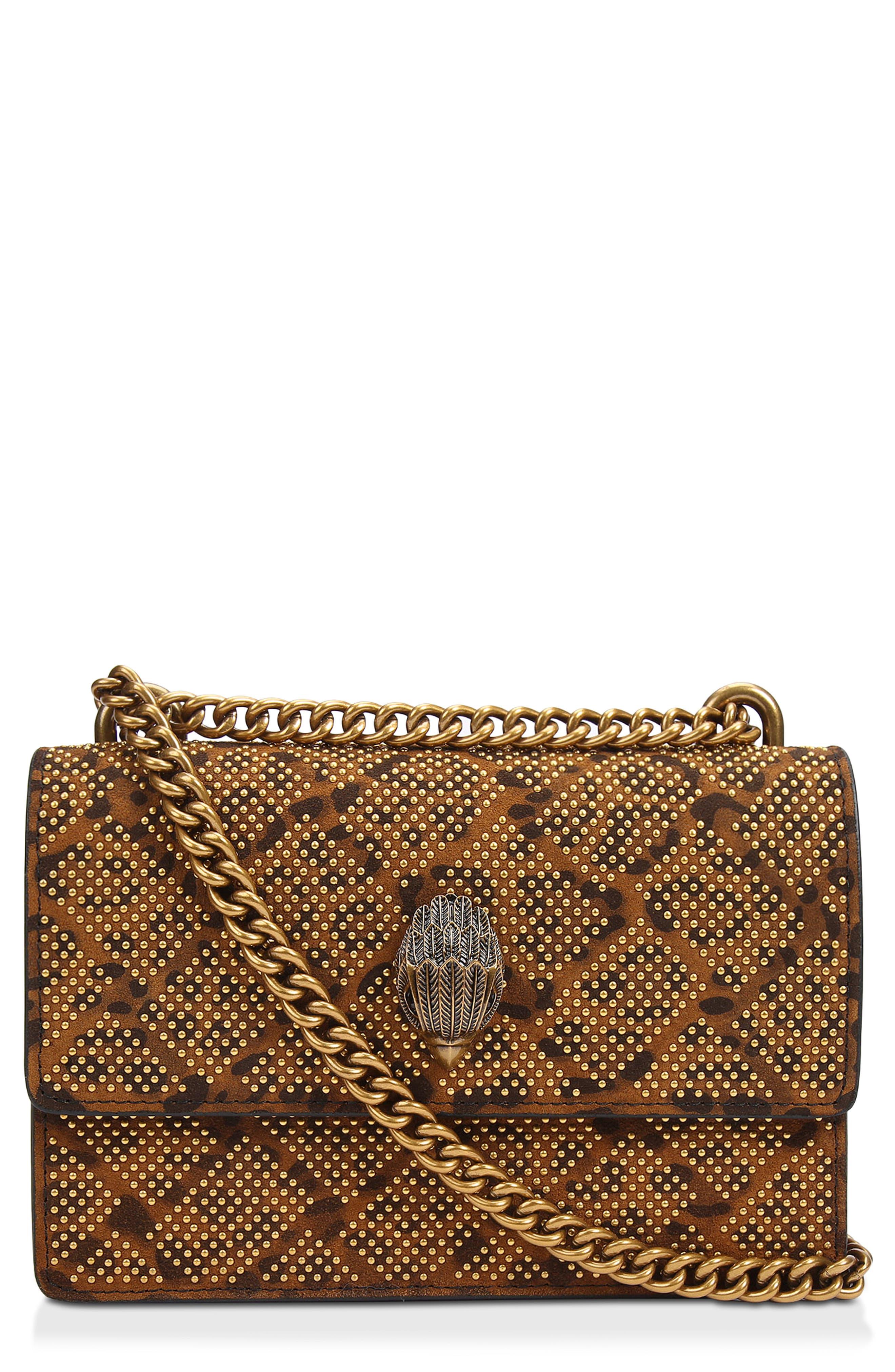 Kurt Geiger Small Shoreditch Leather Convertible Crossbody Bag in Brown