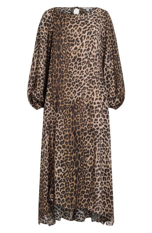 AllSaints Jane Long Sleeve Leopard Print Dress in Natural Lyst