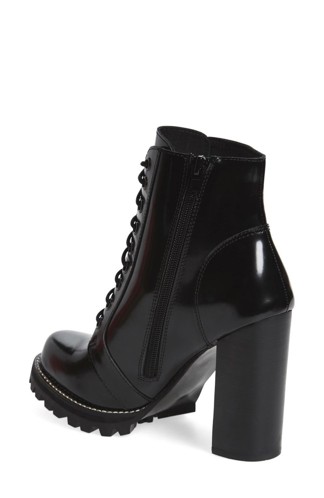 legion lace up high heel booties