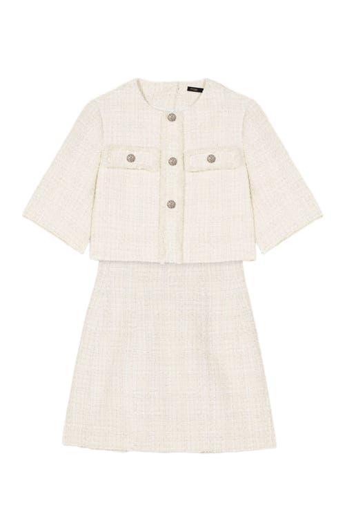 Maje Tweed 2-In-1 Short Dress in Natural | Lyst