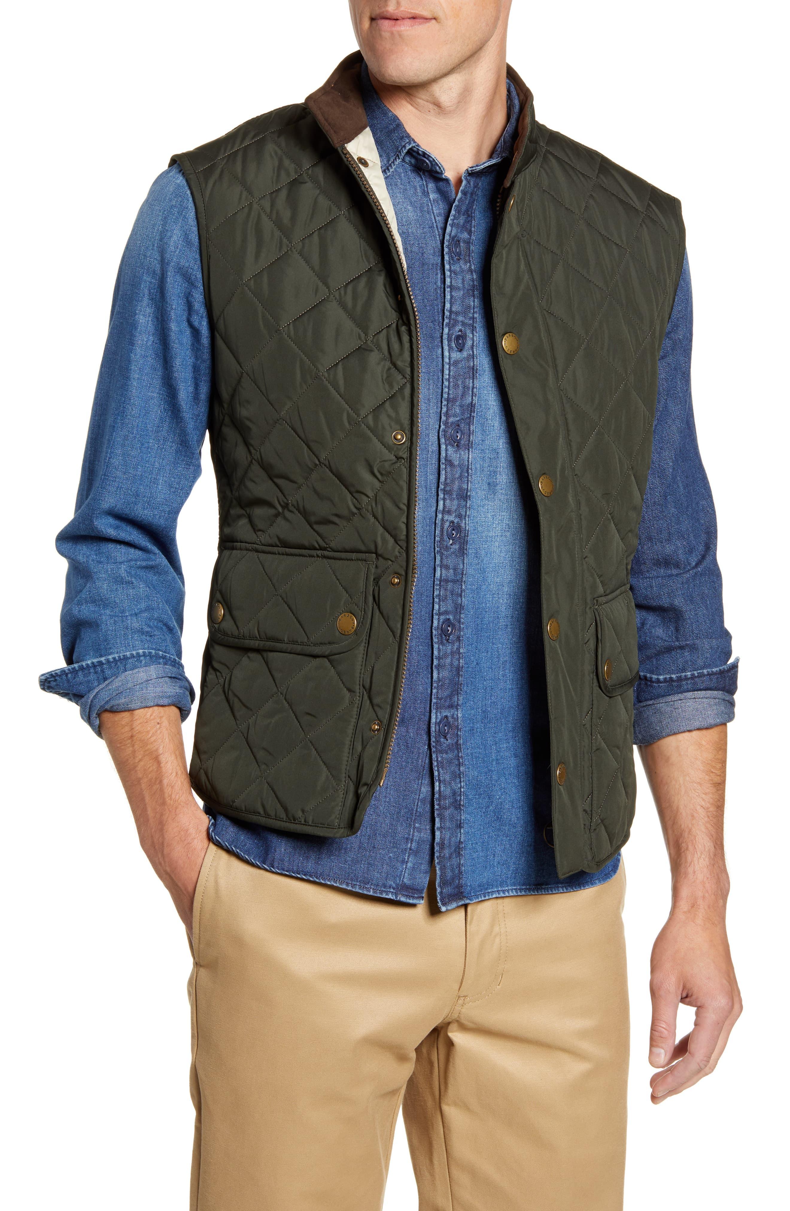 Barbour Lowerdale Regular Fit Quilted Vest in Dark Green (Green) for ...