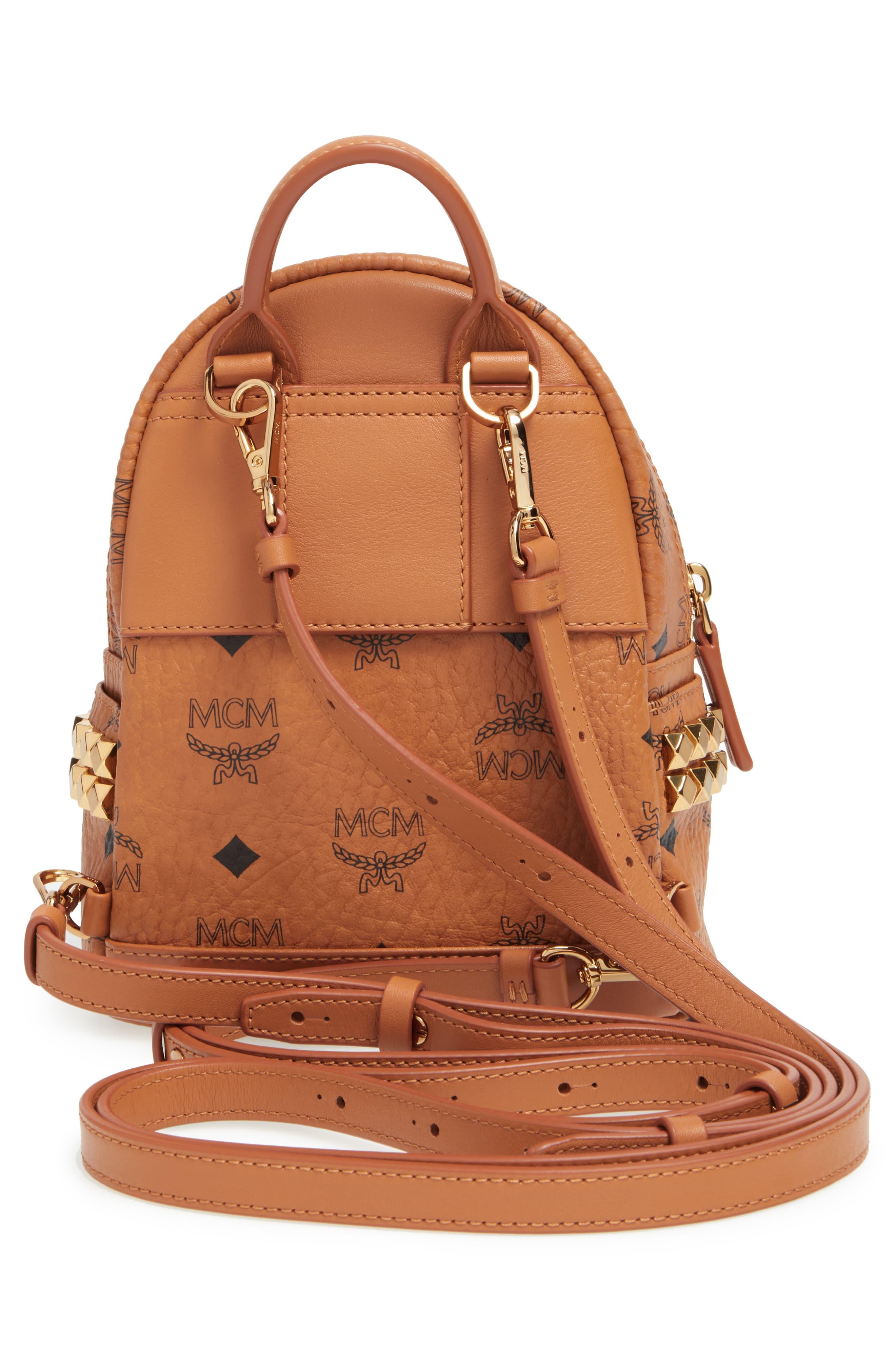 MCM Xmini Stark Side Stud Convertible Backpack in Cognac (Brown) Lyst