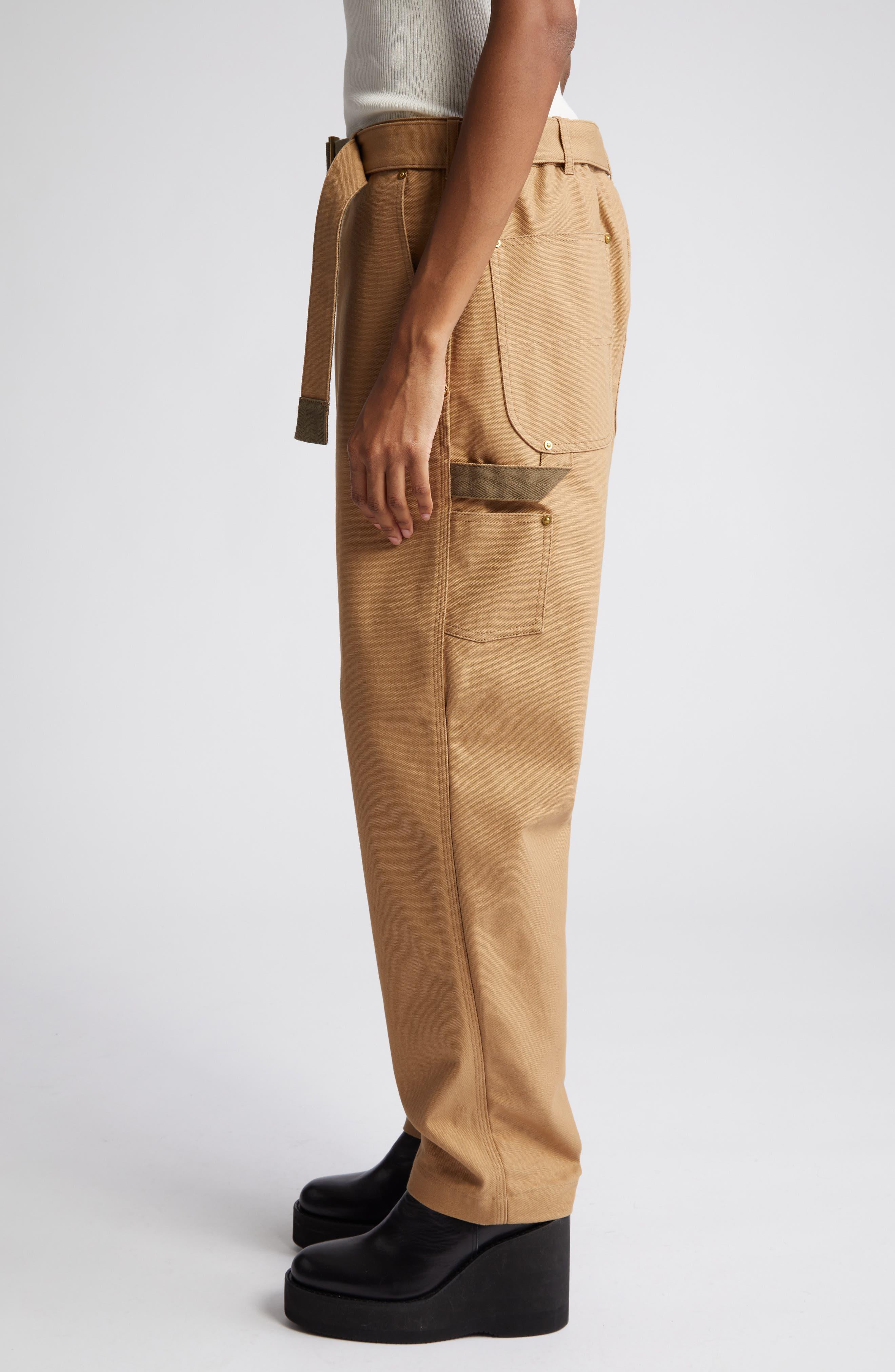 Sacai X Carhartt Wip Belted Cotton Canvas Pants in Natural for Men