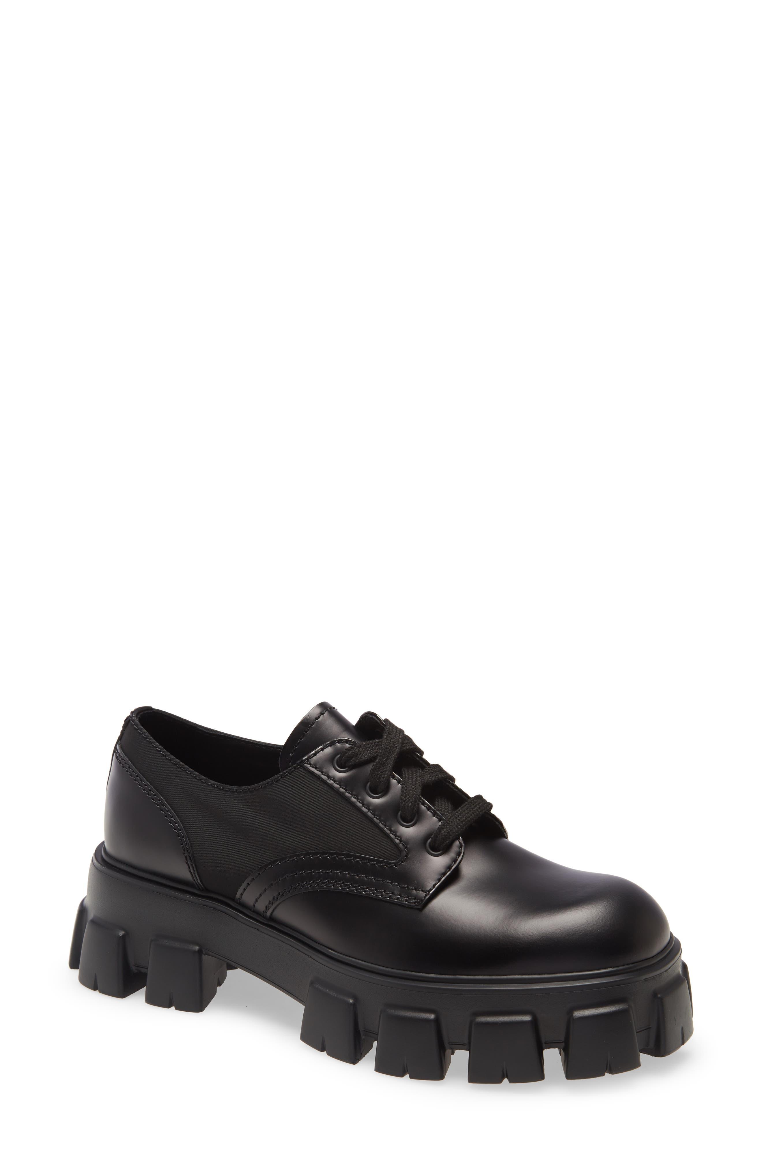 Prada Monolith Shoes in Black for Men | Lyst