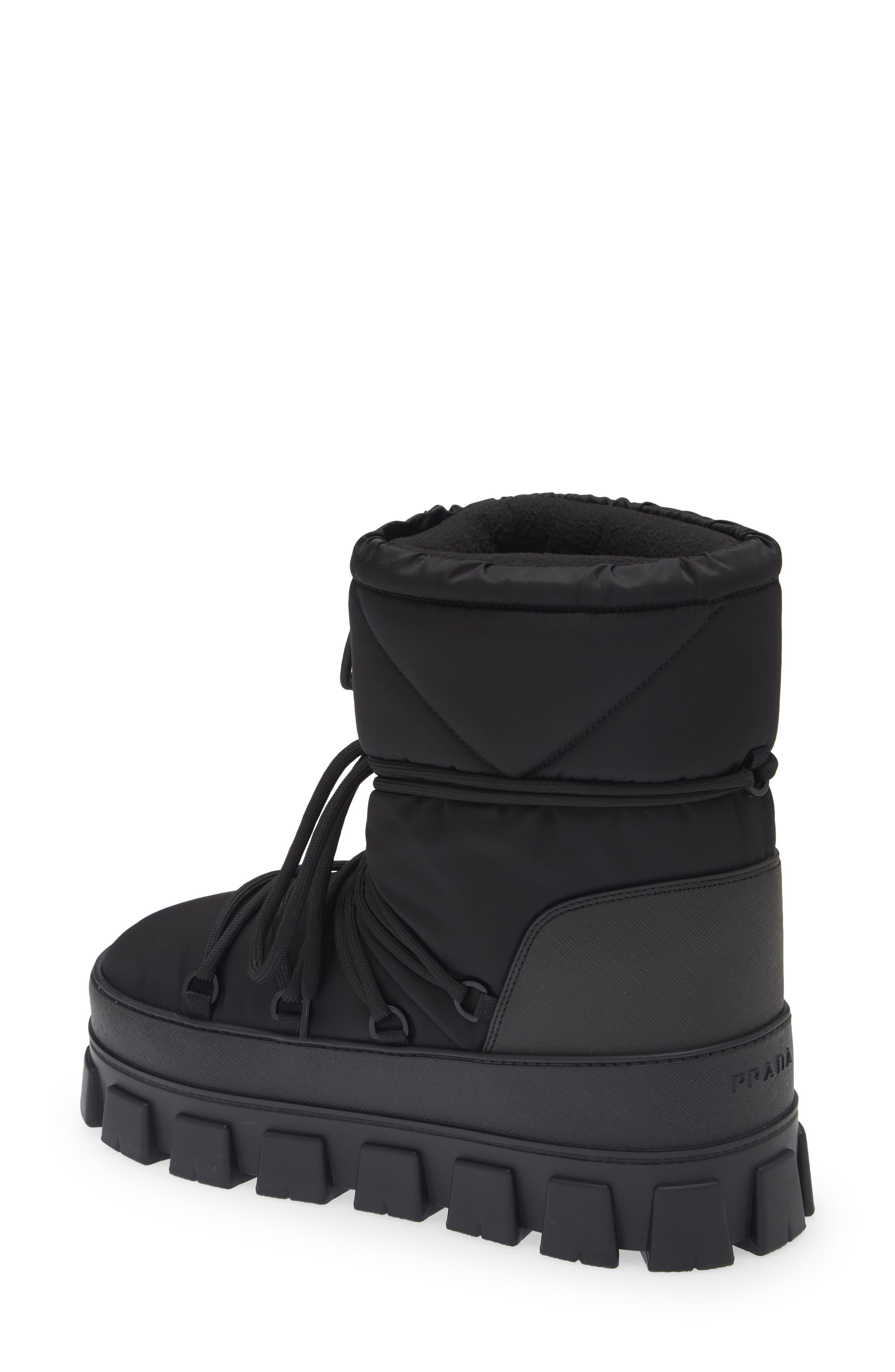 Black Padded Re-Nylon snow boots, Prada