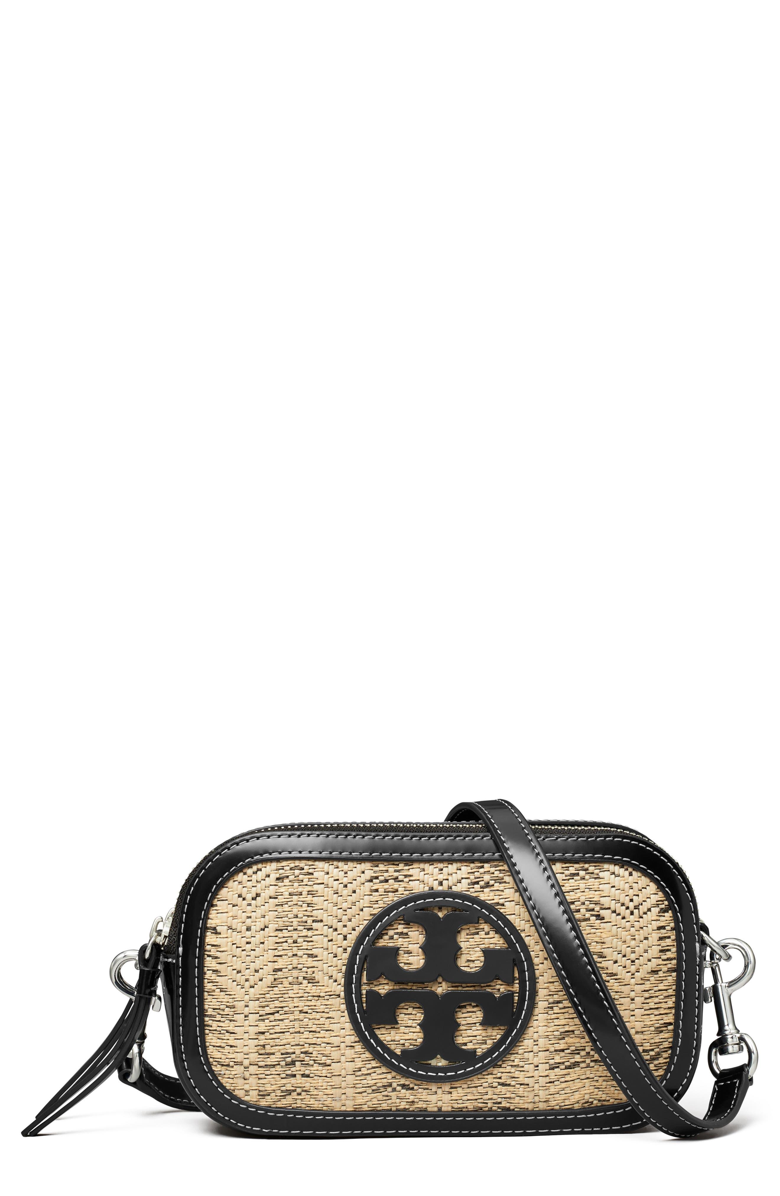 Tory Burch Mini Perry Raffia Bombé Crossbody Bag Lyst