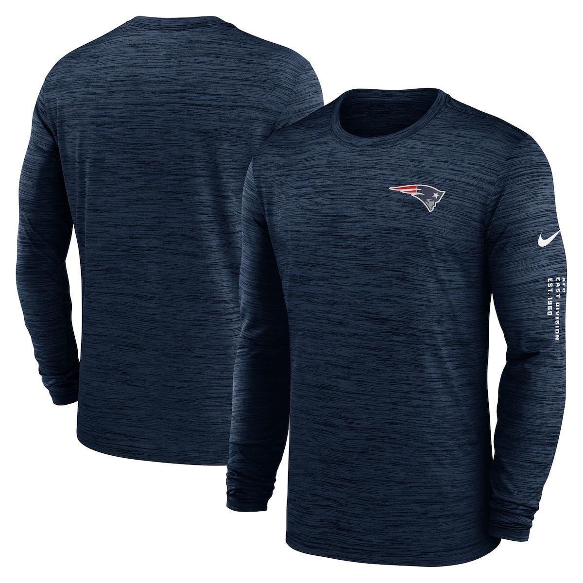 New England Patriots Nike Sideline Velocity Athletic Stack Performance Long  Sleeve T-Shirt - White