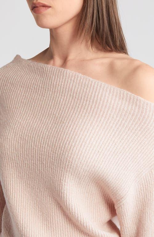Treasure Bond One-Shoulder Rib Sweater in Blue Lyst