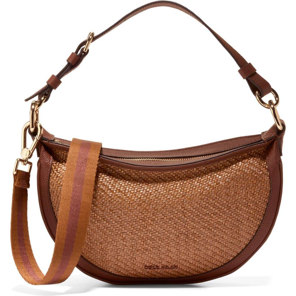 Cole Haan Elizabeth Raffia & Leather Crossbody Bag in Brown | Lyst