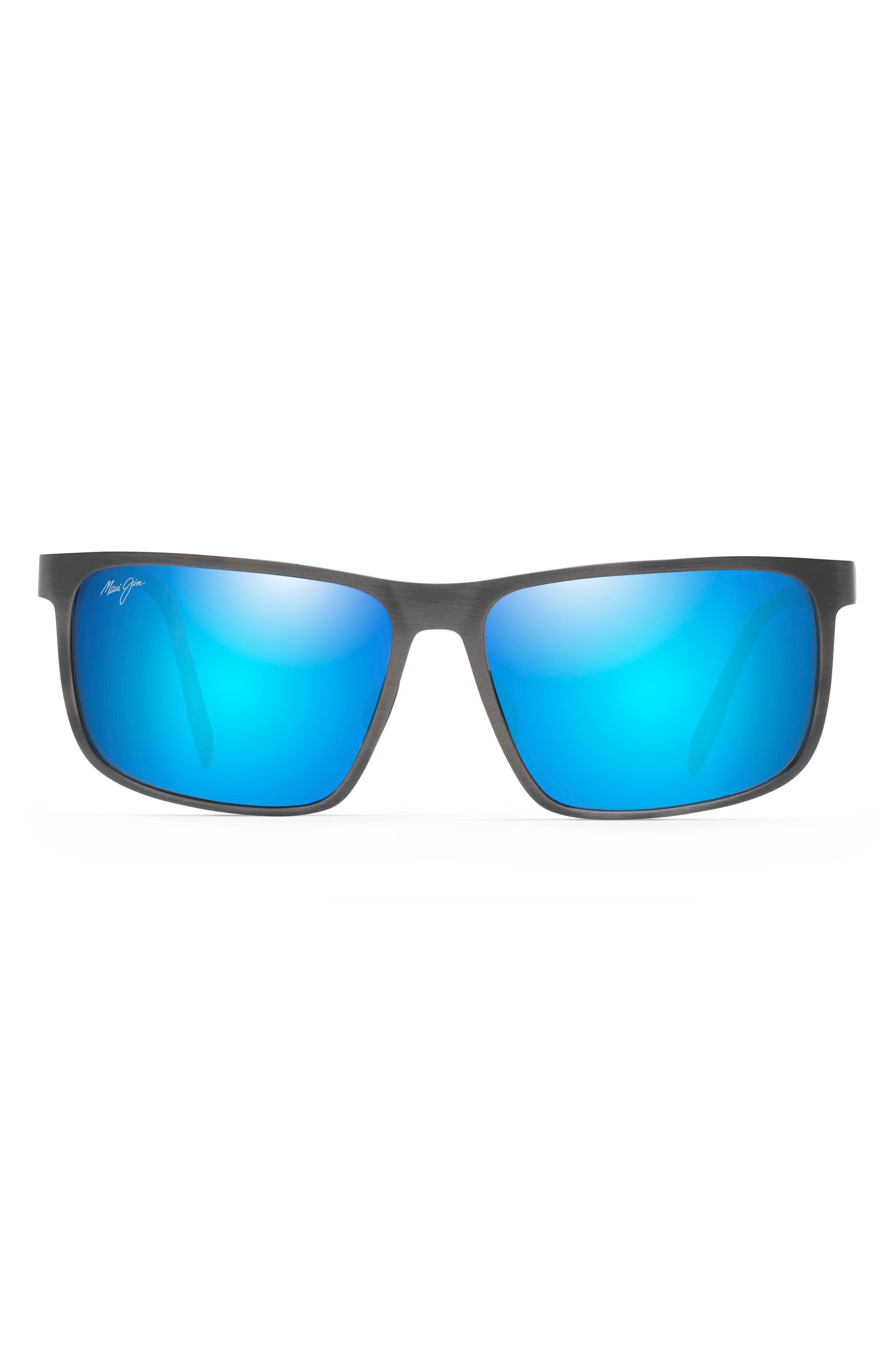 Maui Jim Wana 61mm Polarizedplus2® Rectangle Sunglasses in Blue for Men