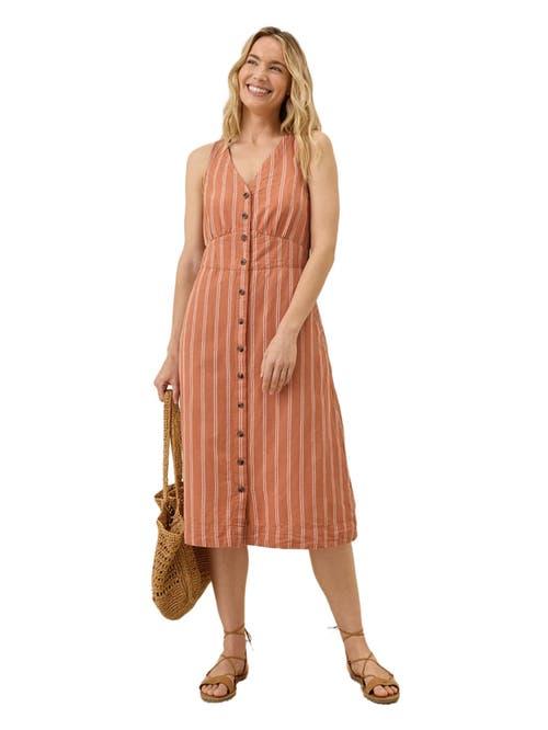 Pact Canopy Linen Blend Button-Front Dress Made With Organic Cotton in  Natural | Lyst