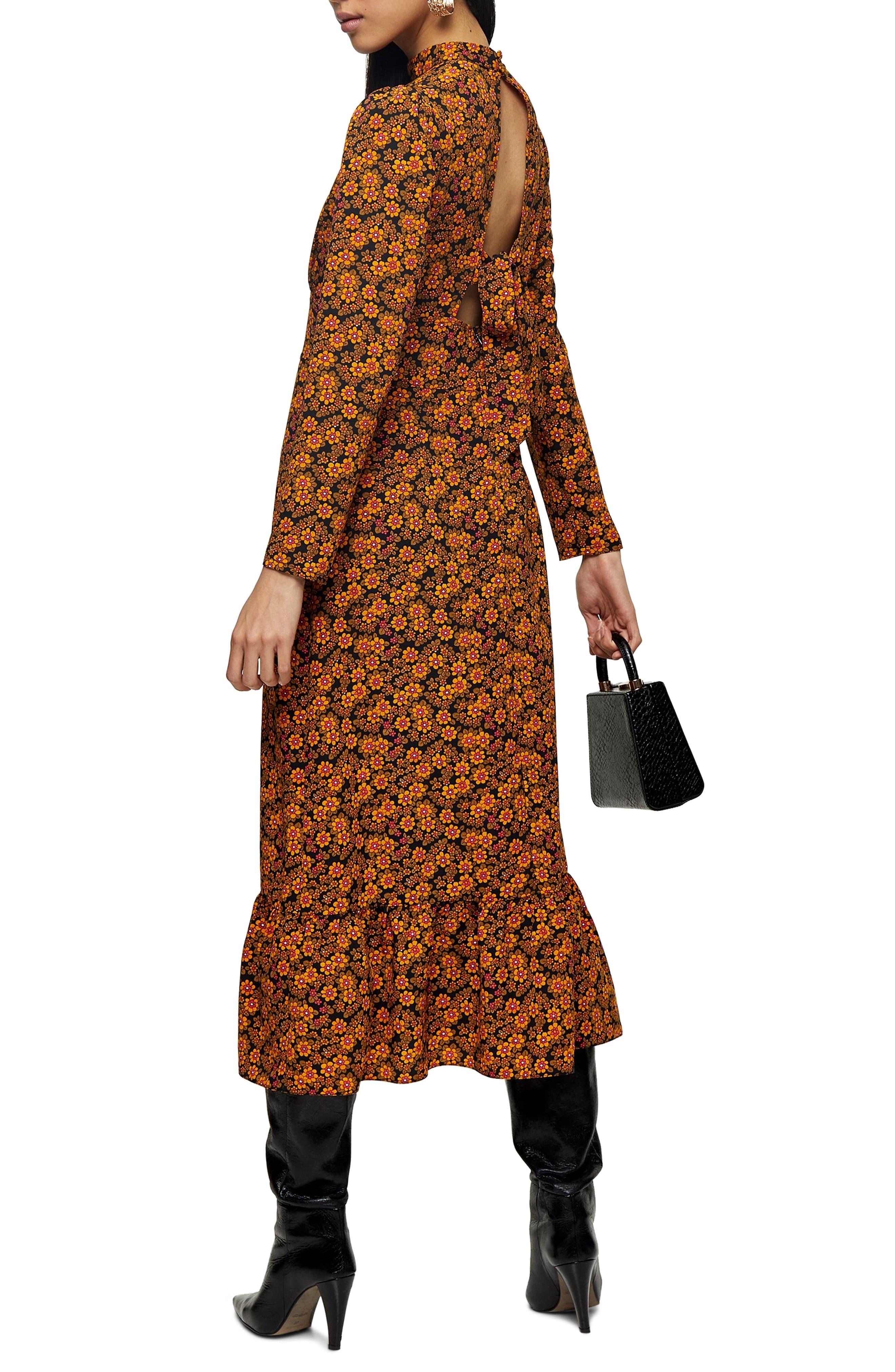 topshop orange floral dress