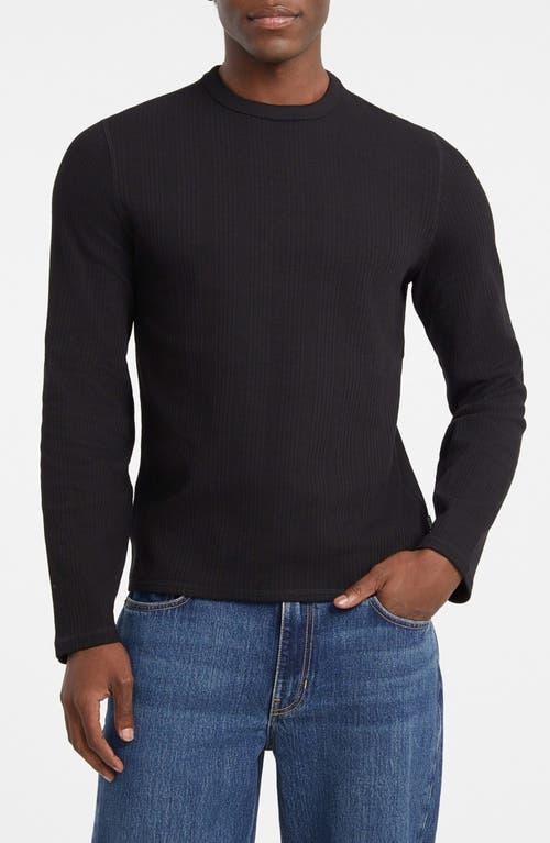 T-shirt Homme Guess - Noir - Manches Longues - Col Henley - Taille M - Coton - Occasion