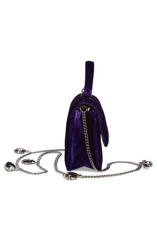 Tory Burch Kira Chevron Velvet Mini Top Handle Chain Wallet in