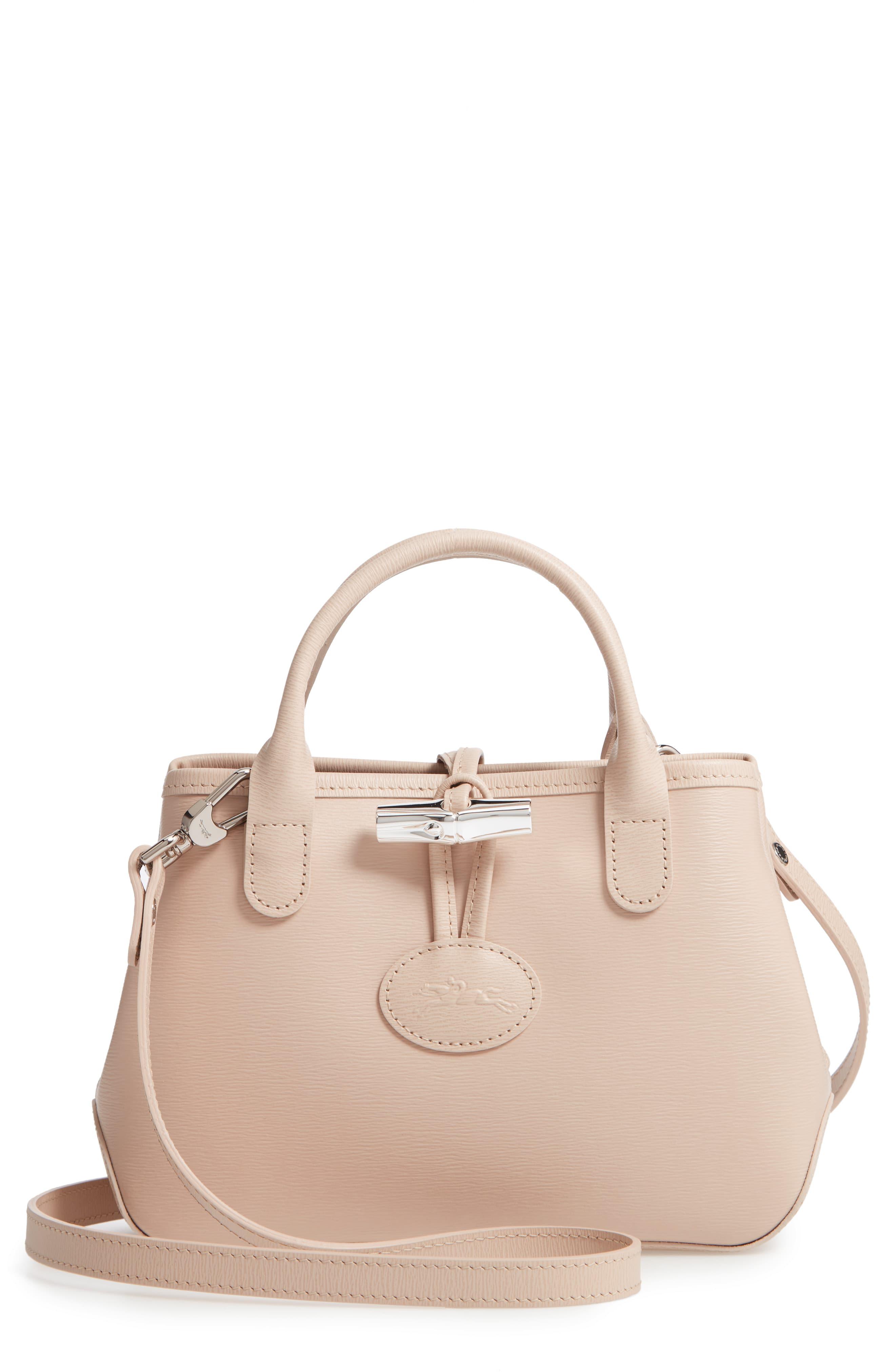 Longchamp Mini Roseau Leather Crossbody Bag in Ivory (White) Lyst