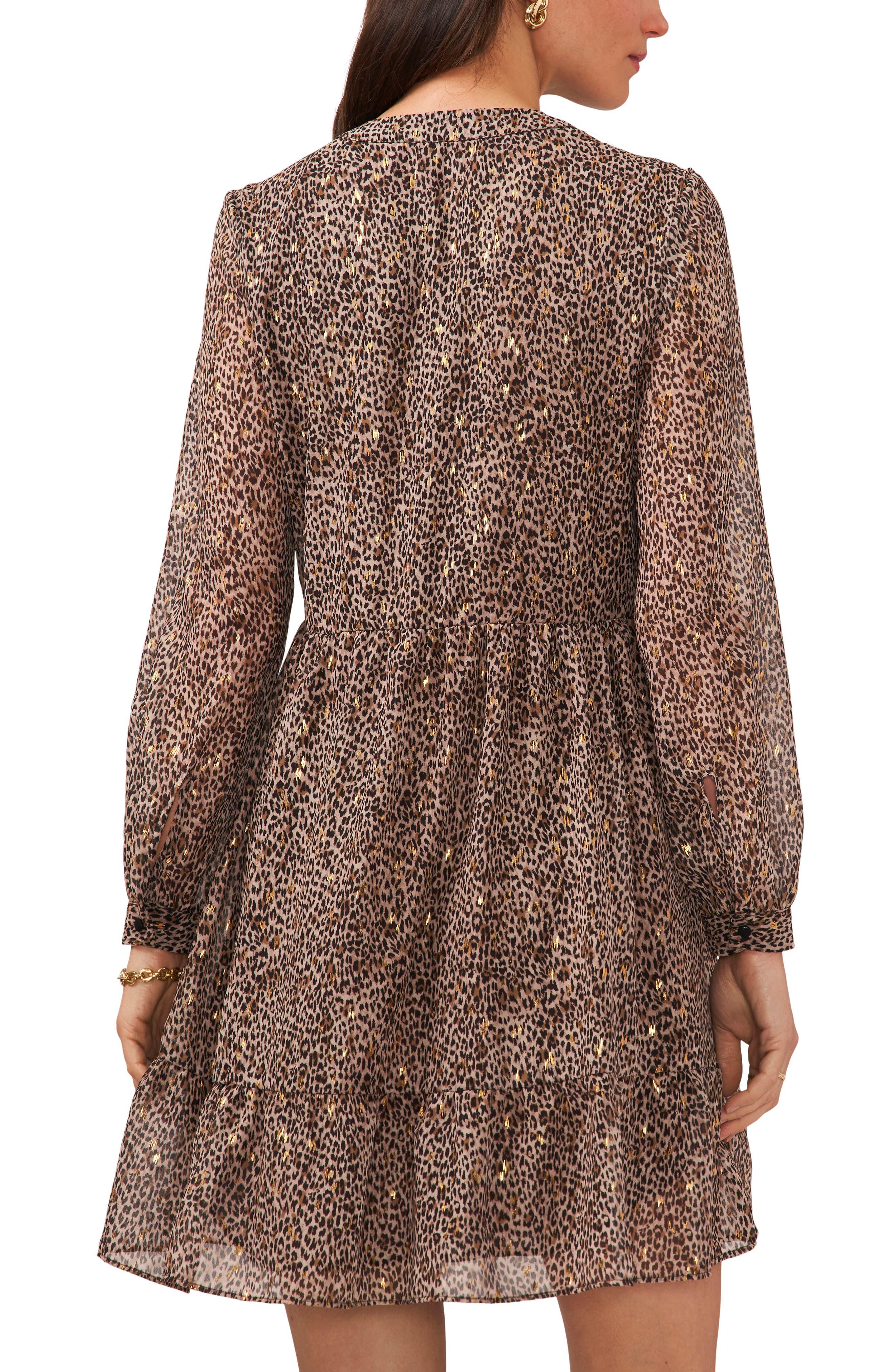 Vince camuto leopard print maxi dress cheap