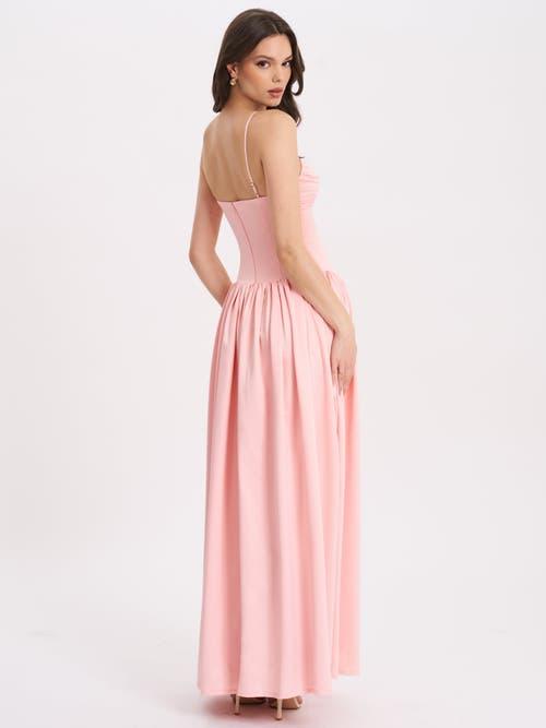 strapless open back dress Hot Pink Plunge Knotted Criss Cross Back Slit Maxi Dress  Hot Miami Styles
