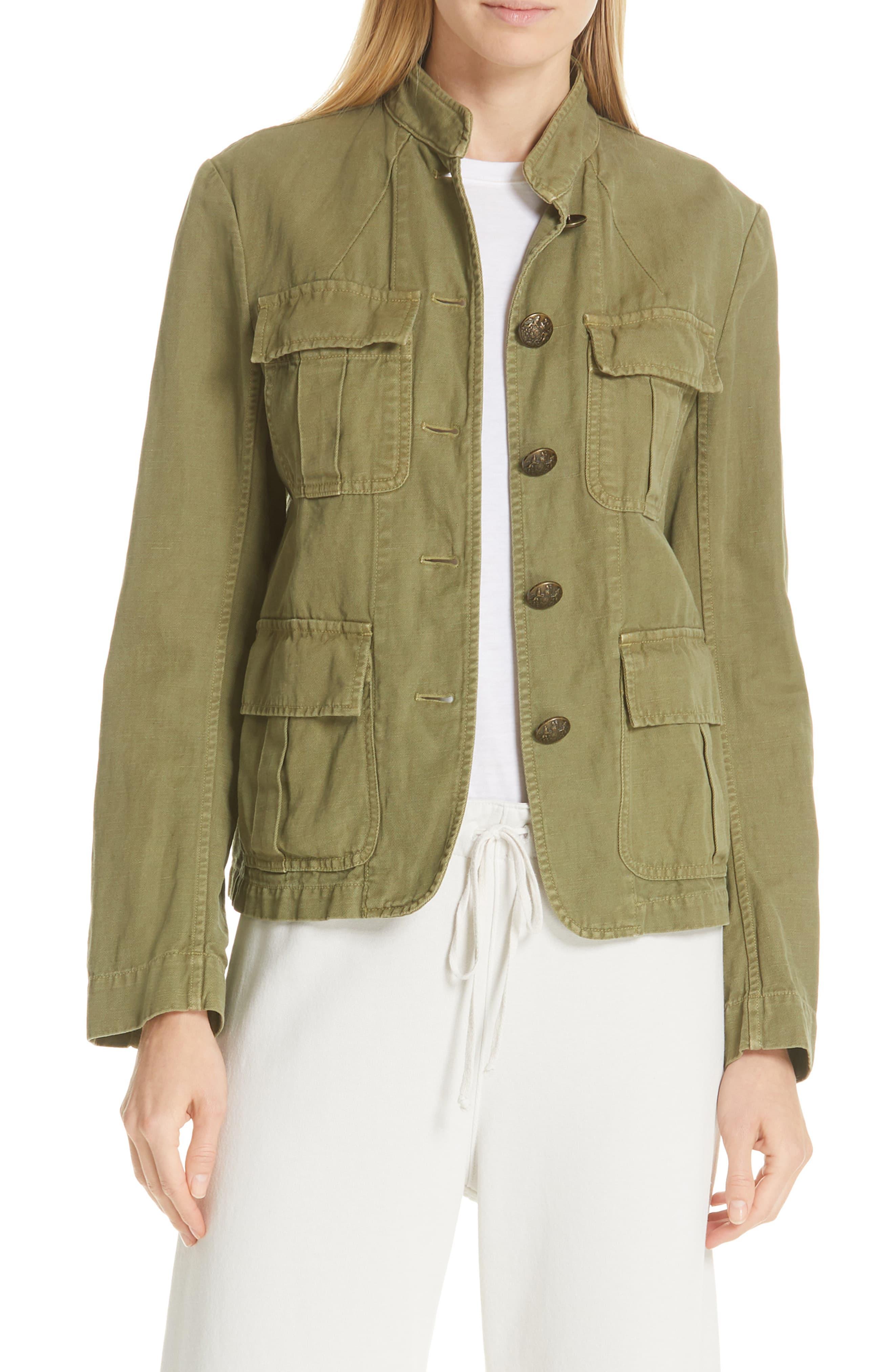 Nili Lotan Cotton Cambre Jacket in Green - Lyst