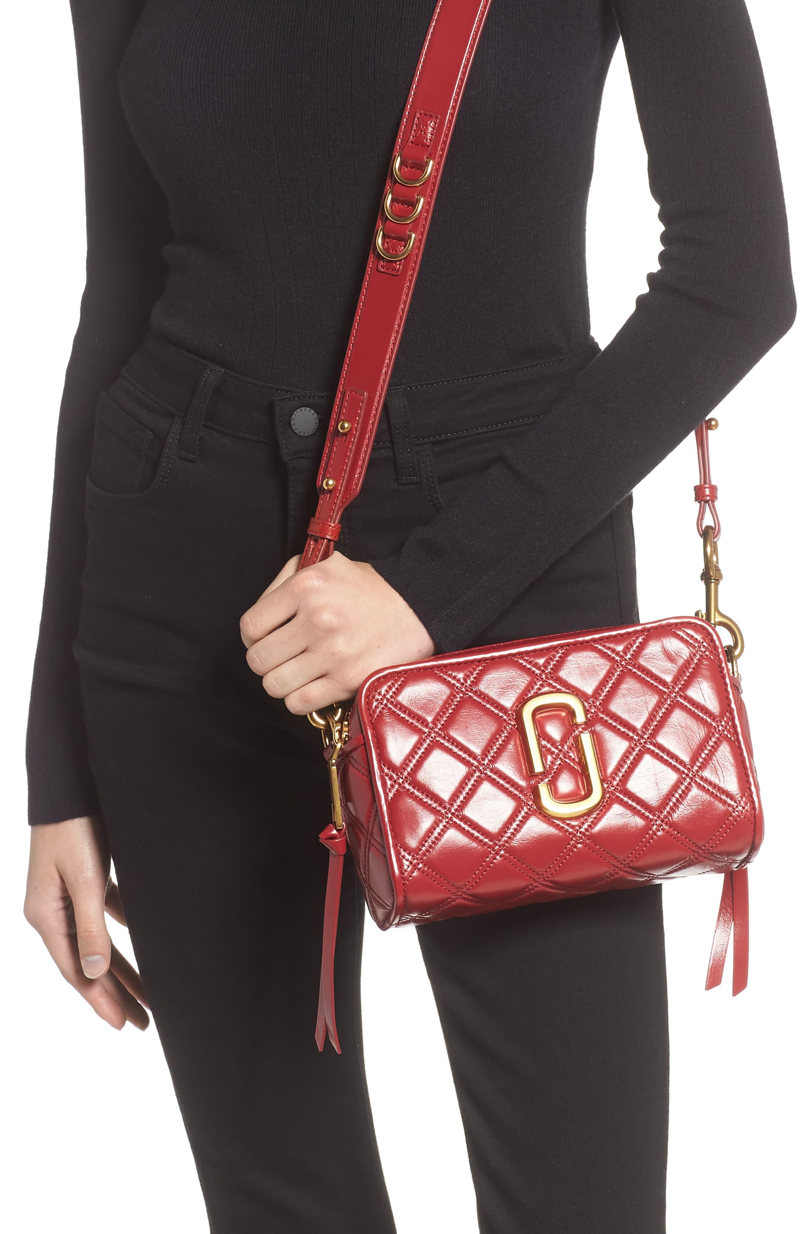 Authentic MARC JACOBS - The Softshot 21 Crossbody Bag In Bright Red Multi