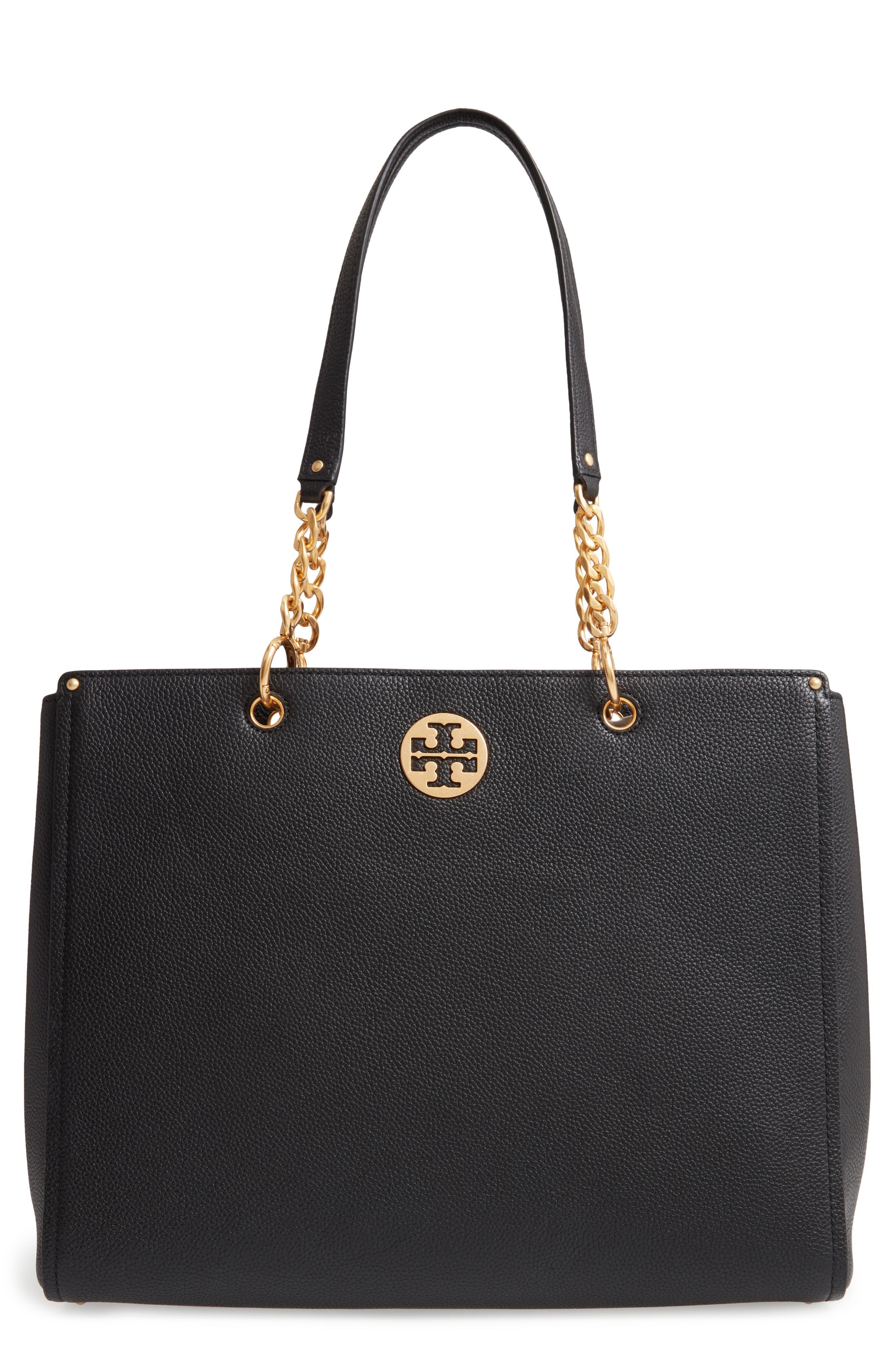 Tory Burch Everly Leather Tote in Black Lyst