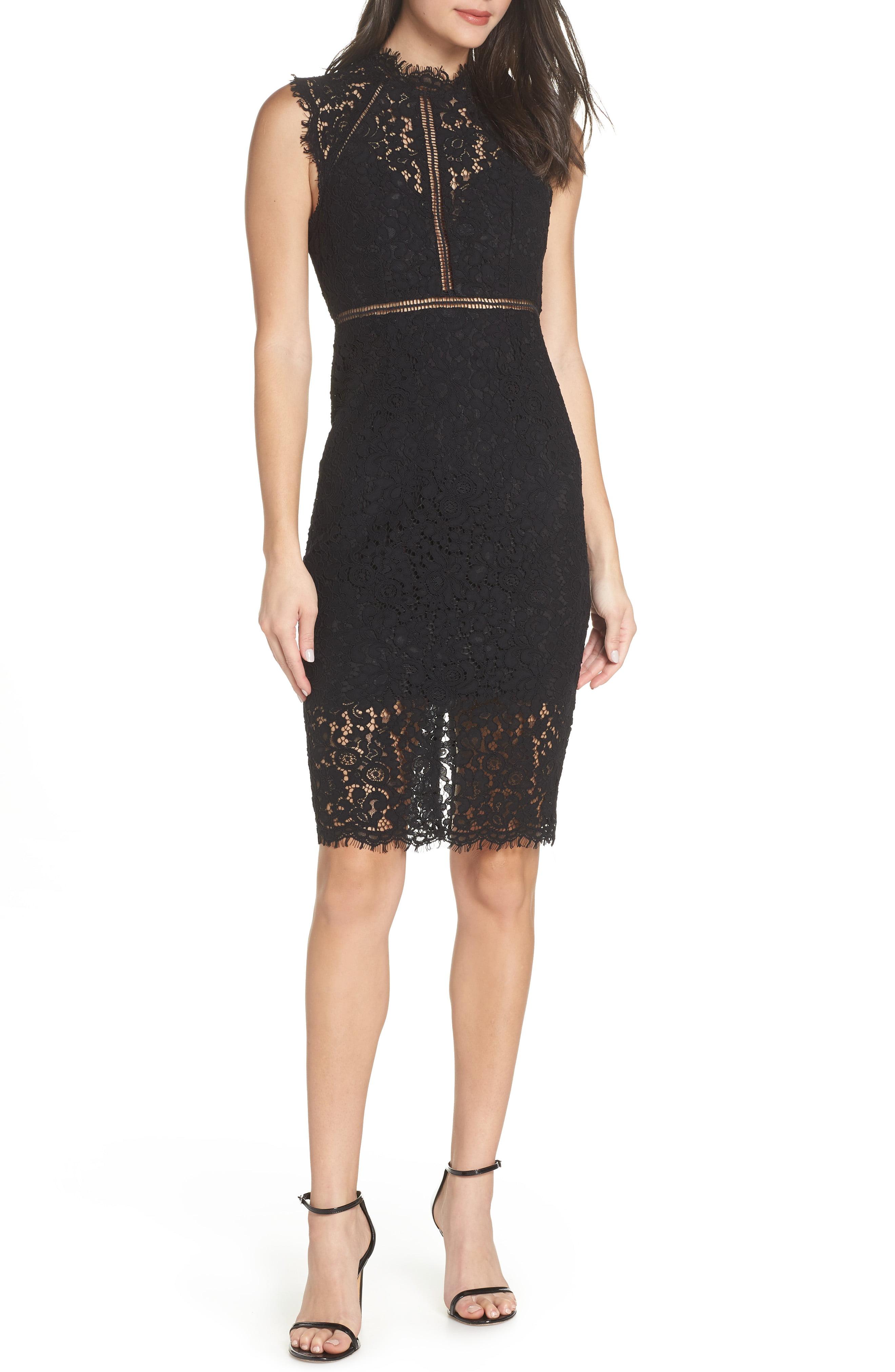 Bardot Lace Sheath Dress in Black - Lyst