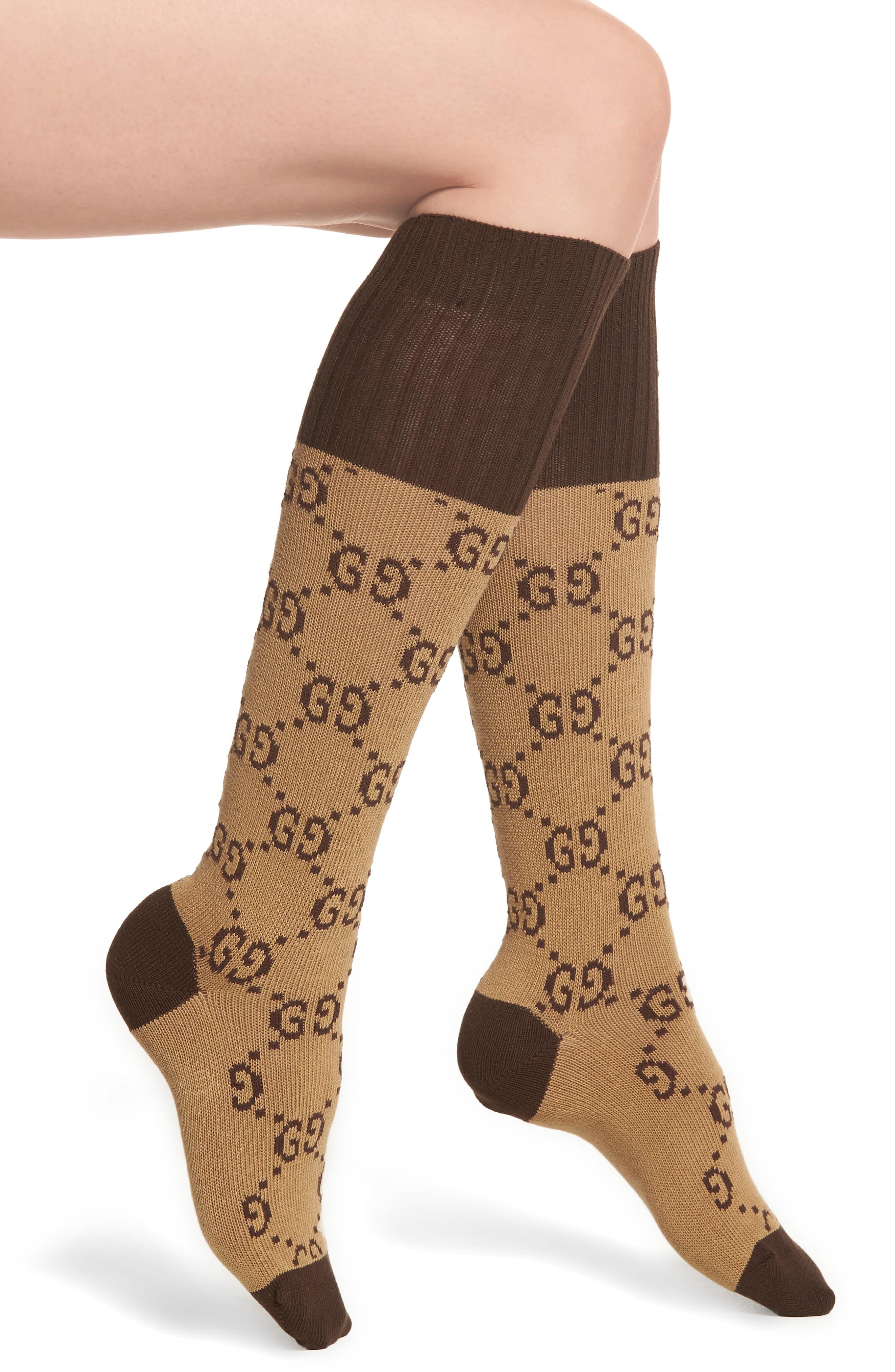 Gucci Cotton Gg Knee Socks in gg Pattern (Brown) - Save 54% - Lyst