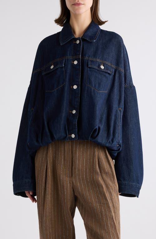 DRIES VAN NOTEN デニム風カバーオール Dries Van Noten Vesto Gathered Denim Short Jacket | Neiman