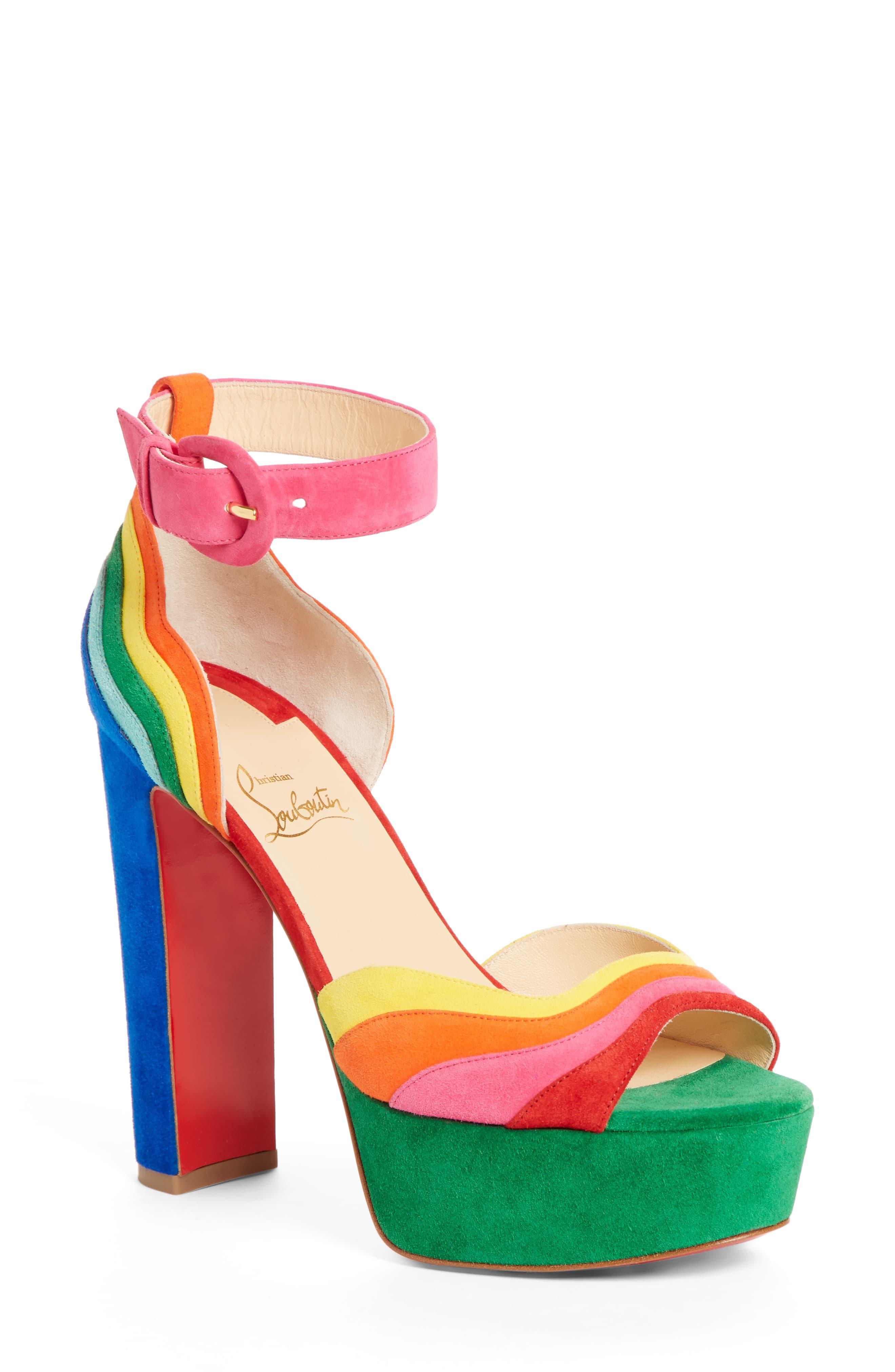 platform sandals rainbow