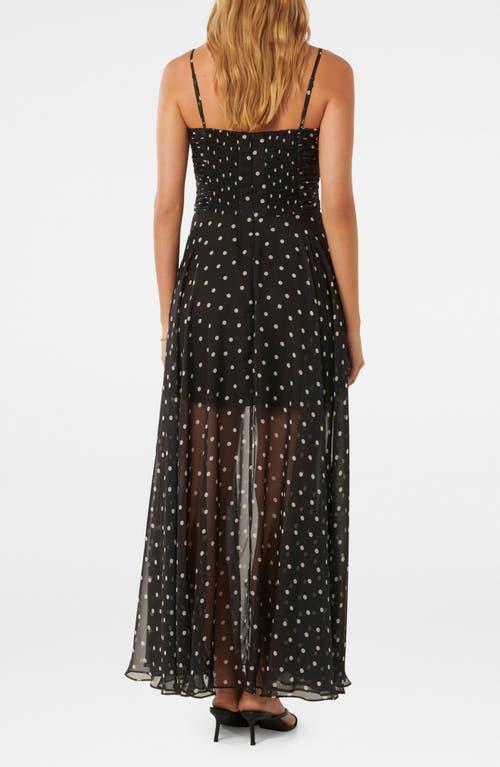 EVER NEW Brandy Polka Dot Sheer Skirt Maxi Dress in Black | Lyst