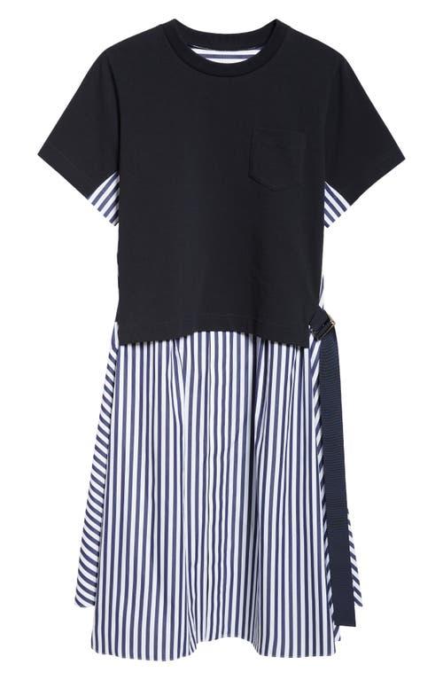 ■sacai■サカイ■Mixed Media Poplin & Jersey Midi Dress■ Sacai Mixed Media Poplin & Jersey Midi Dress in Blue | Lyst