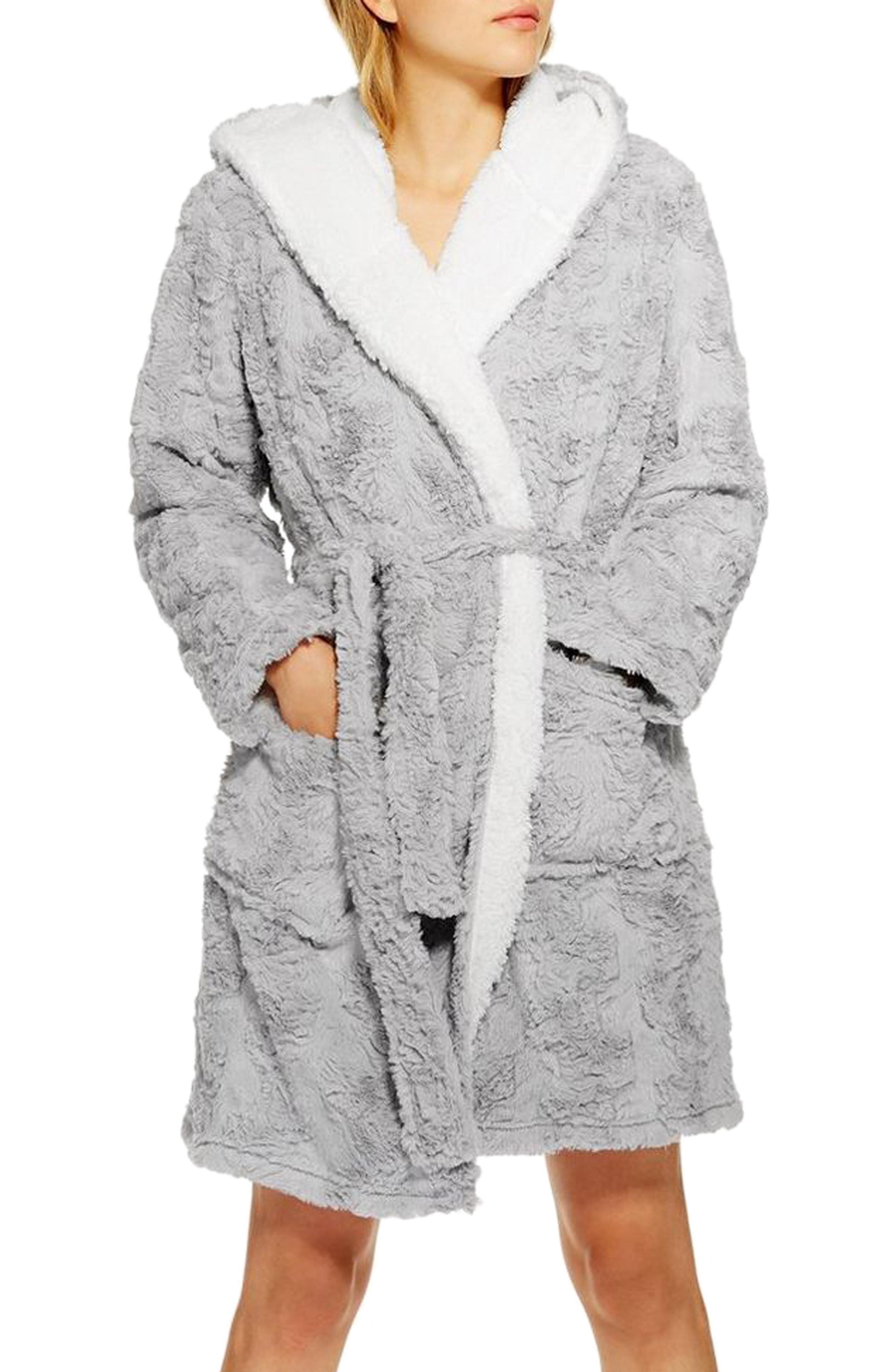 fluffy poncho dressing gown