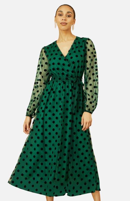 green emerald velvet dress Mint Green Long Sleeve Skater Dress Green / M