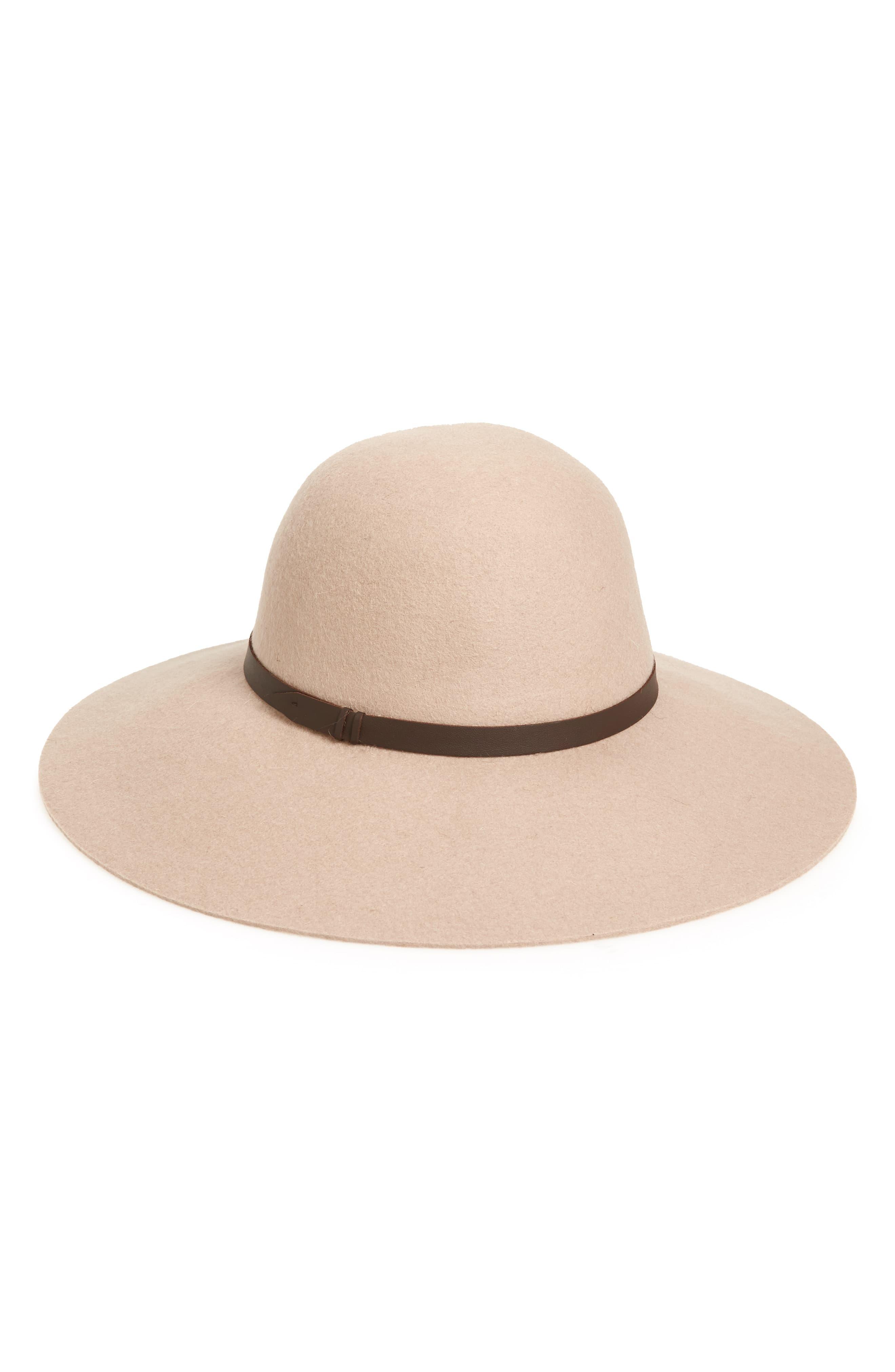 pink wool floppy hat