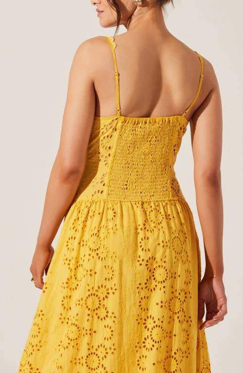 Astr Yamila Cotton Eyelet High-Low Dress in Yellow | Lyst Astr Yamila Cotton Eyelet High-Low Dress in Yellow | Lyst