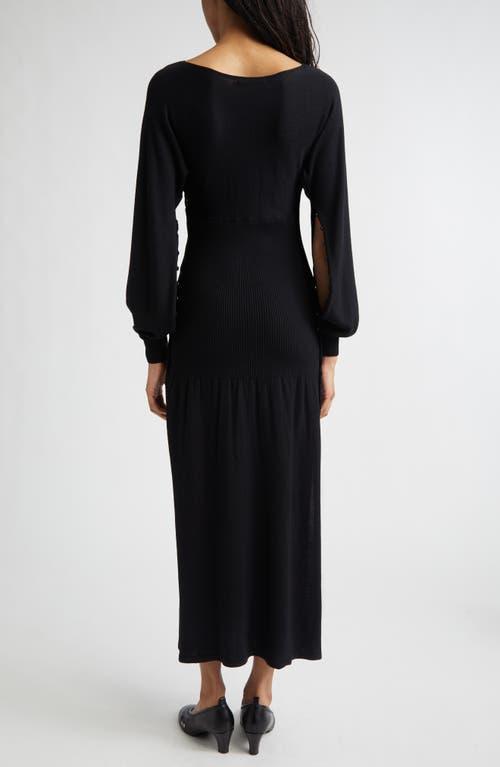 Paloma Wool Fa Cutout Long Sleeve Extrafine Merino Wool Sweater Dress in  Black | Lyst