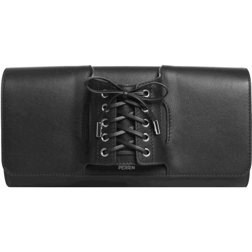 新品〉PERRIN Paris グローブクラッチ ブラックレザー