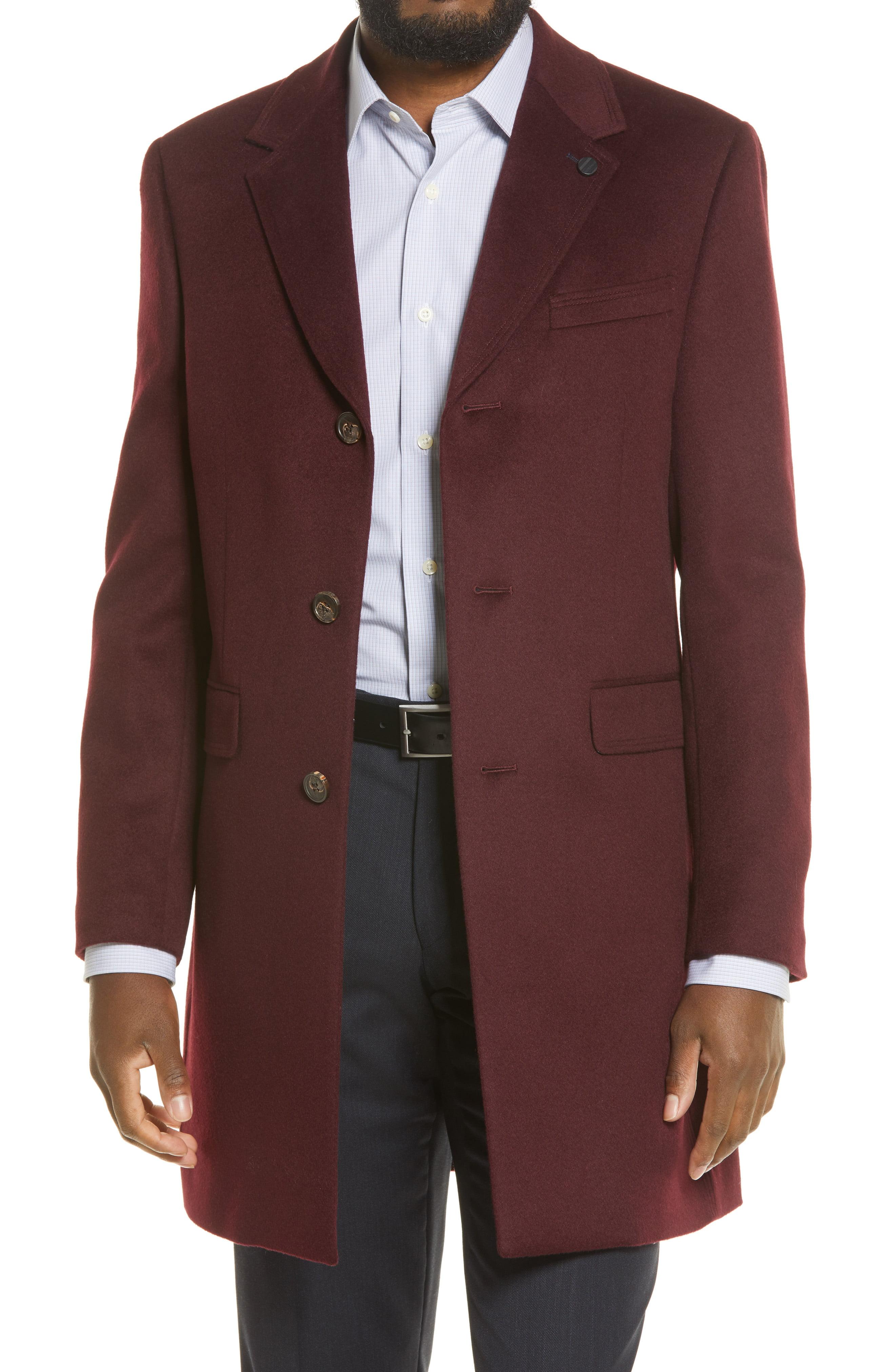 Ted Baker Fjord Wool & Cashmere Overcoat in Dark Red (Red) for Men - Lyst