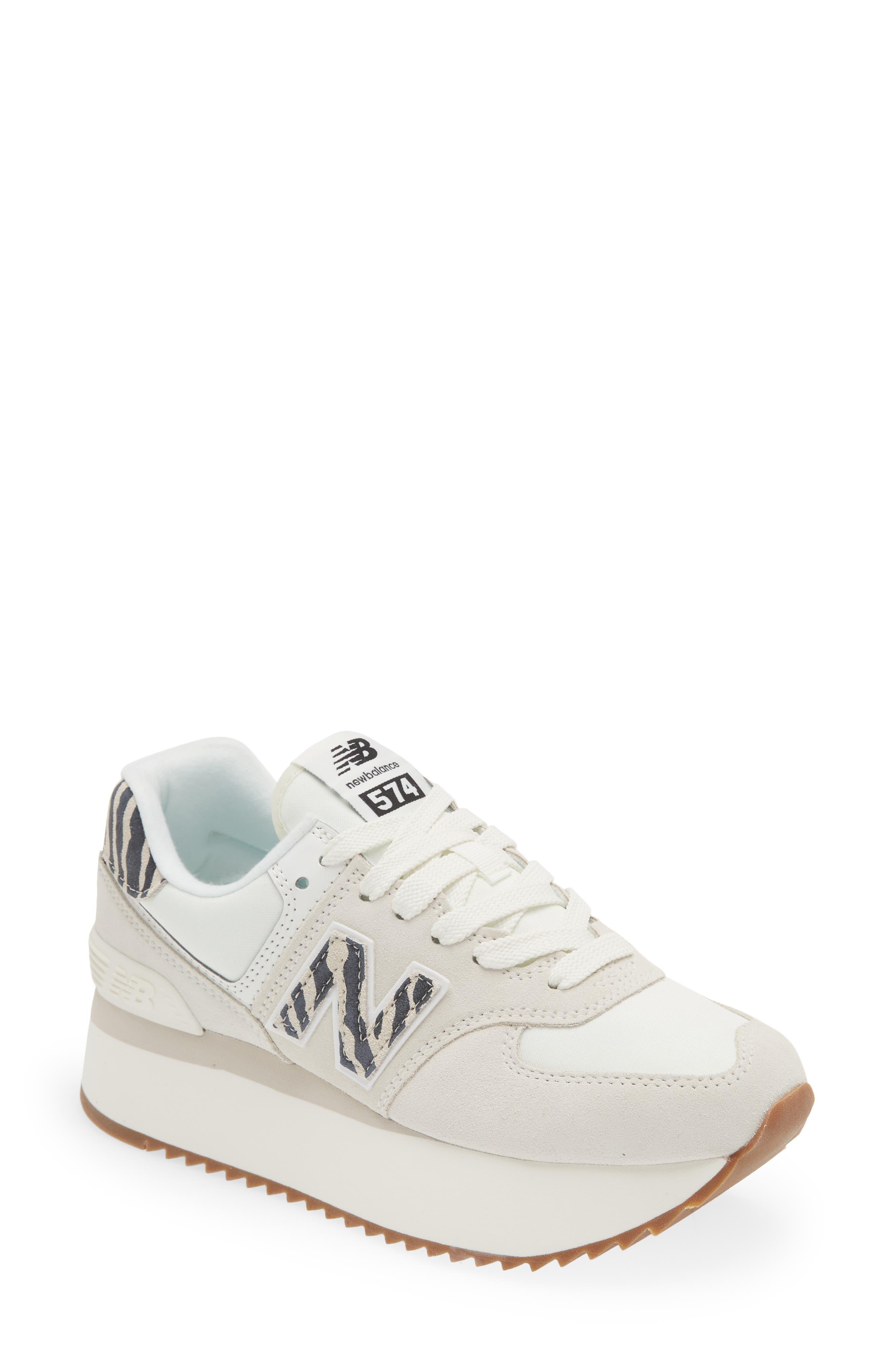 New Balance 574+ Platform Sneaker in White | Lyst