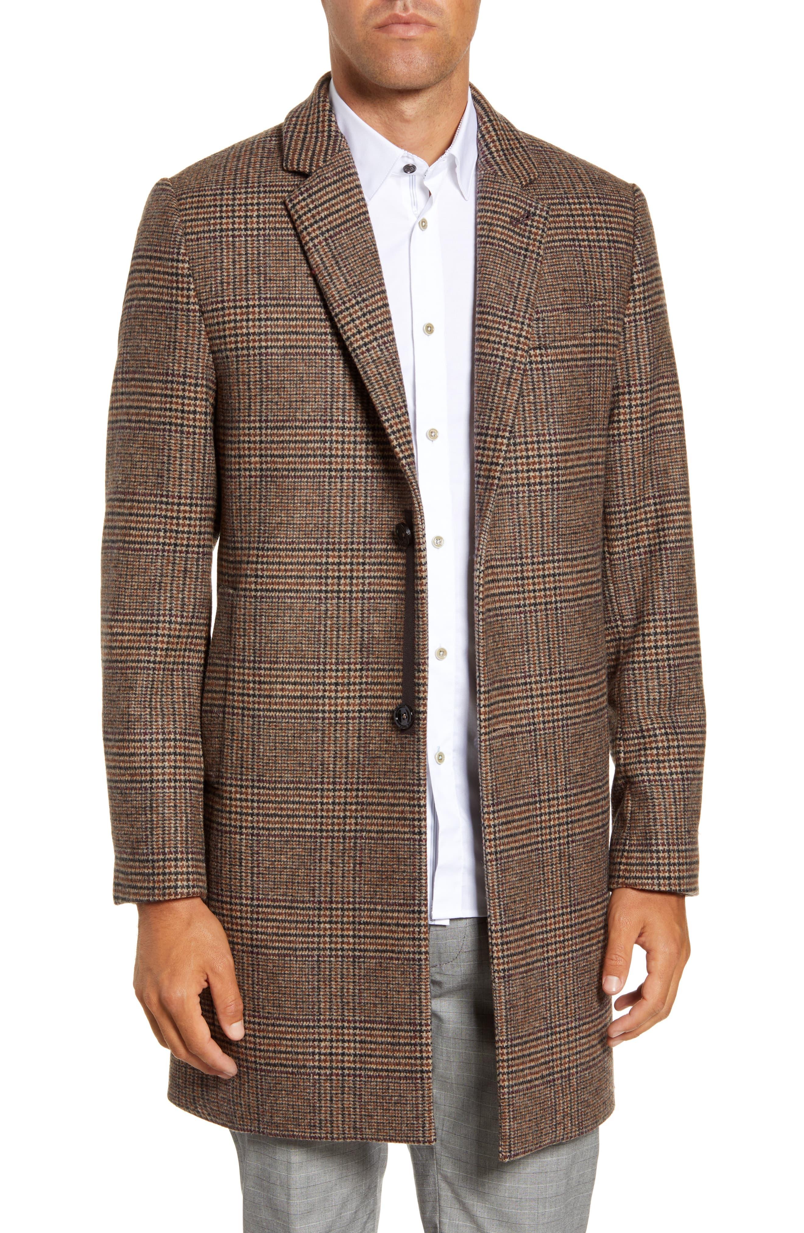 Ted Baker Wool Rhyl Heritage Check Overcoat in Brown for Men Lyst