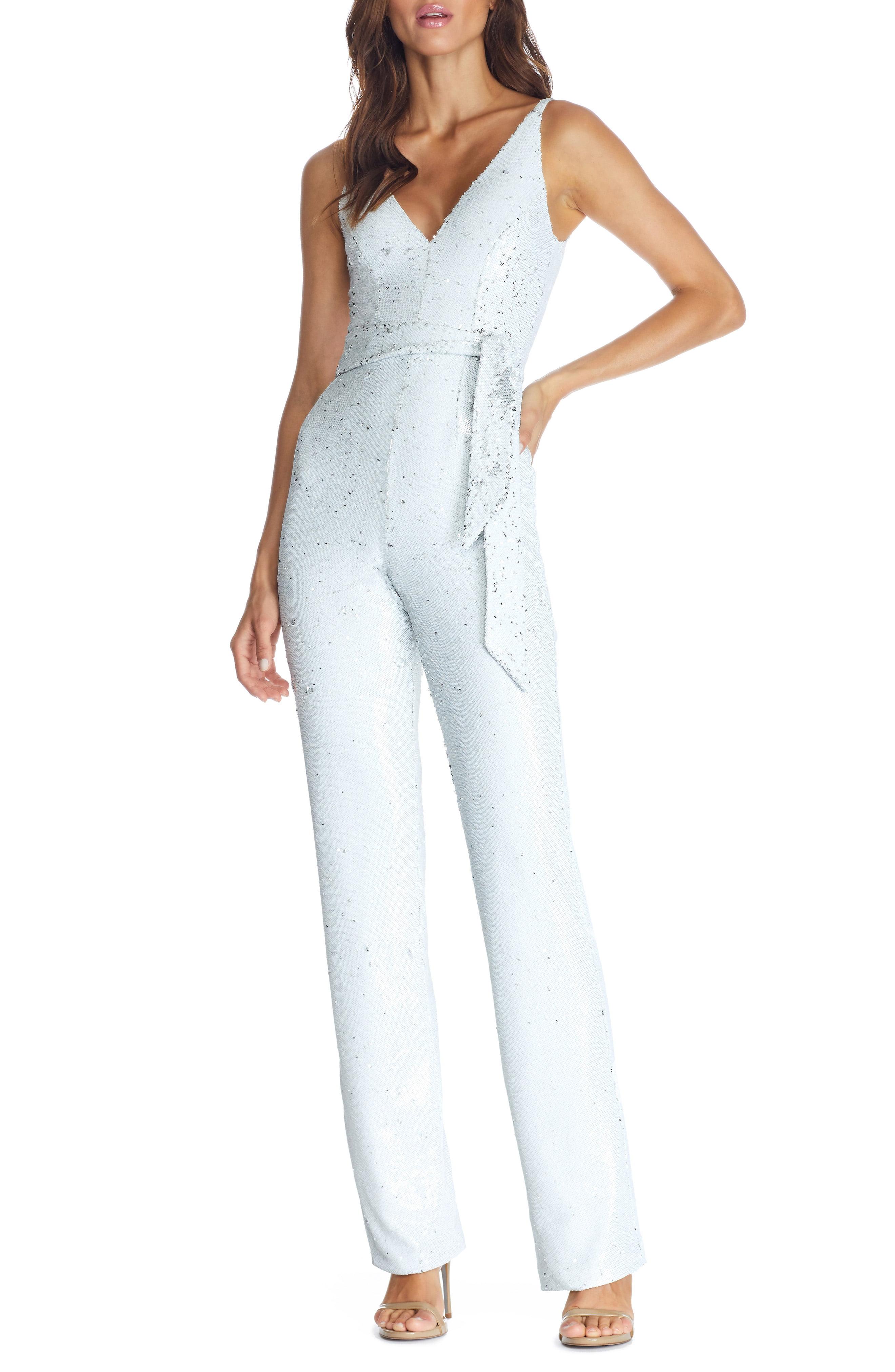 dress the population sequin jumpsuit