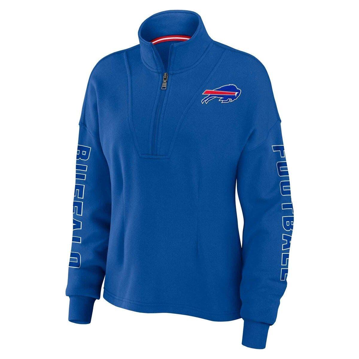 Women's Wear by Erin Andrews Royal Buffalo Bills Plus Size Colorblock Long Sleeve T-Shirt