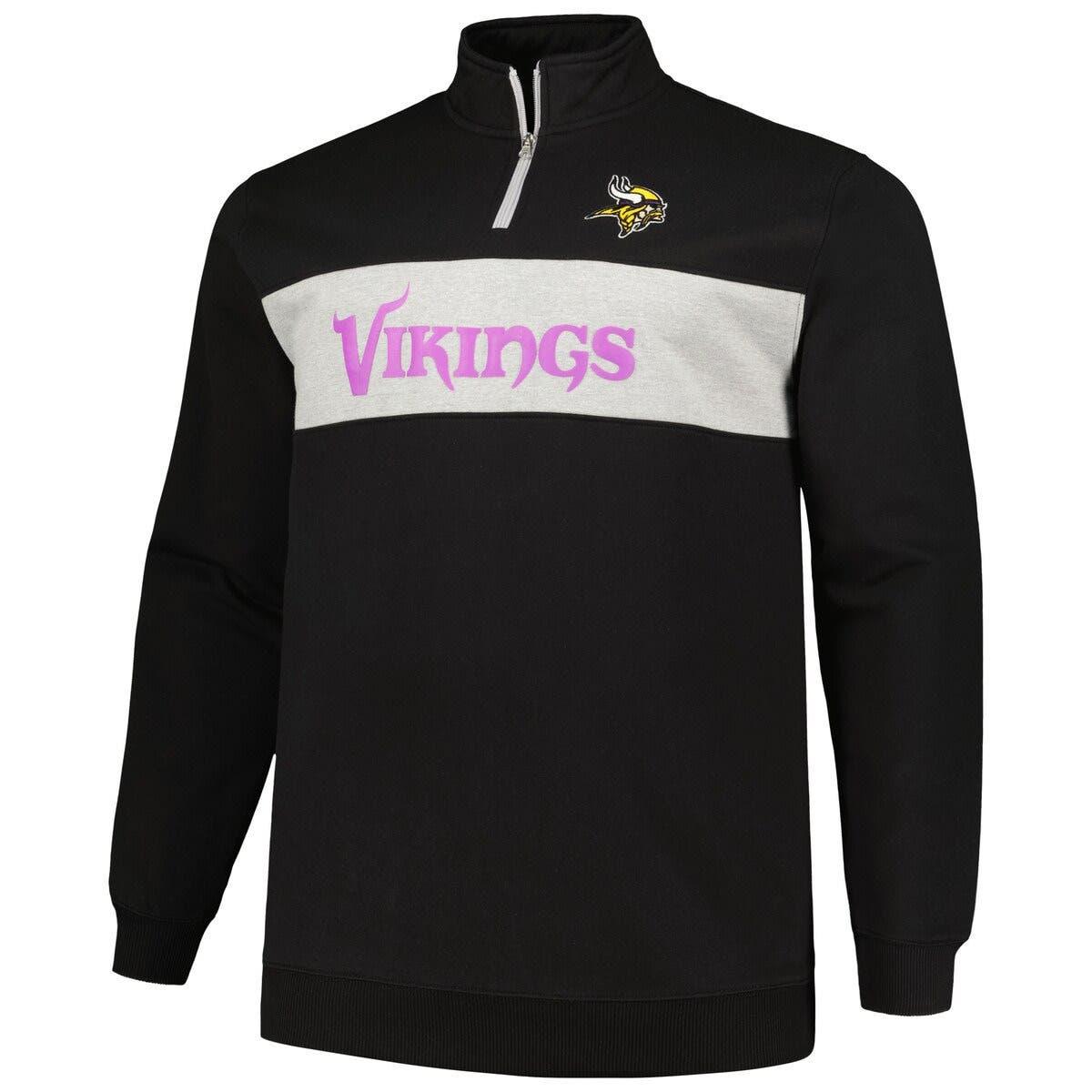 Men's Black Las Vegas Raiders Big & Tall Quarter-Zip Top